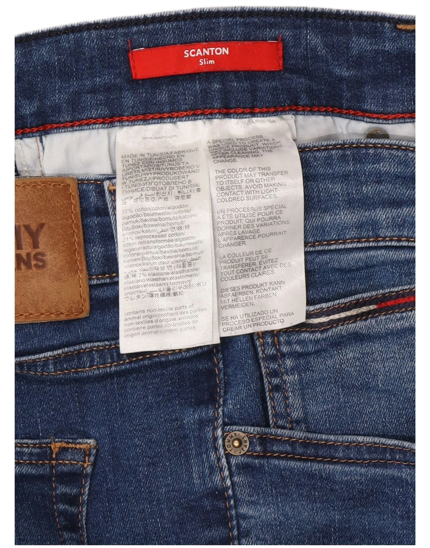 Tommy Hilfiger Mens Scanton Slim Jeans W36 L32 Blue Cotton - Image 3