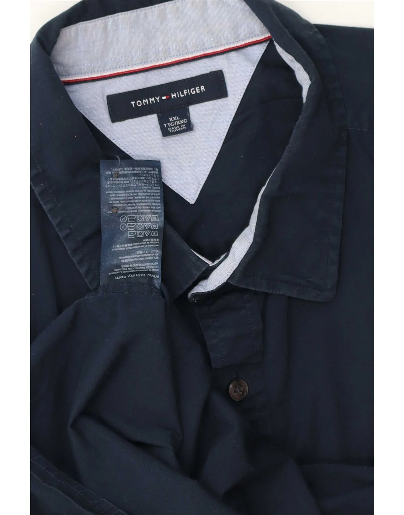Tommy Hilfiger Mens Shirt 2XL Navy Blue Cotton - Image 3