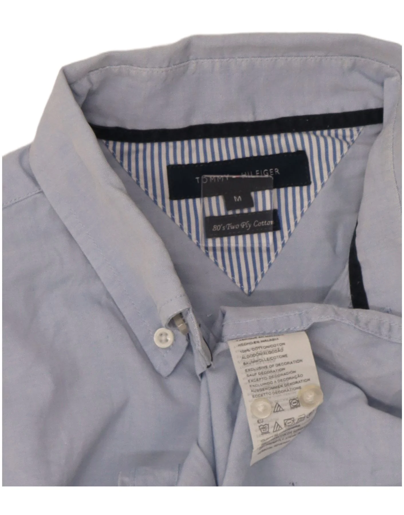 Tommy Hilfiger Mens Shirt Medium Blue Cotton - Image 3