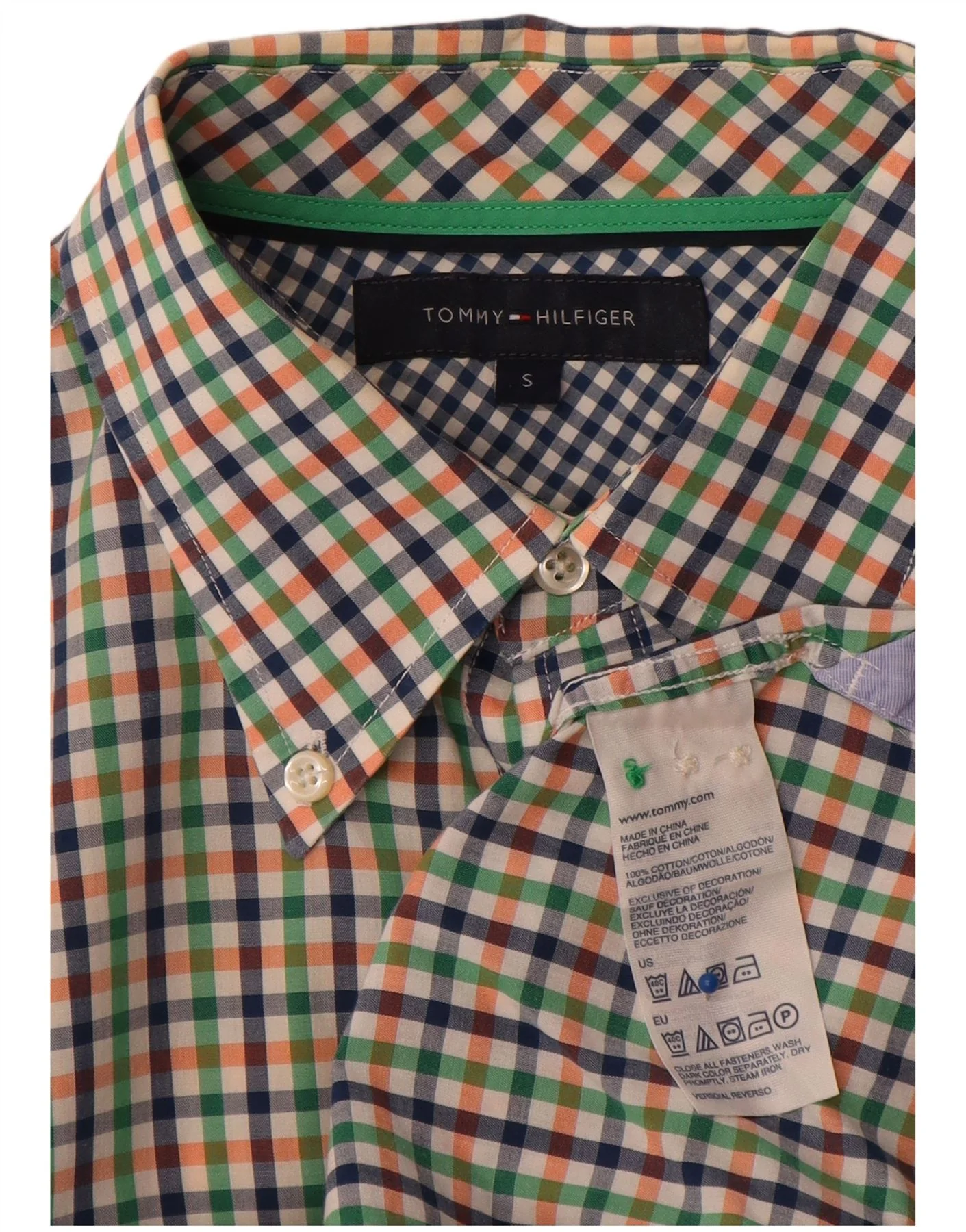 Tommy Hilfiger Mens Shirt Small Multicoloured Gingham Cotton - Image 3