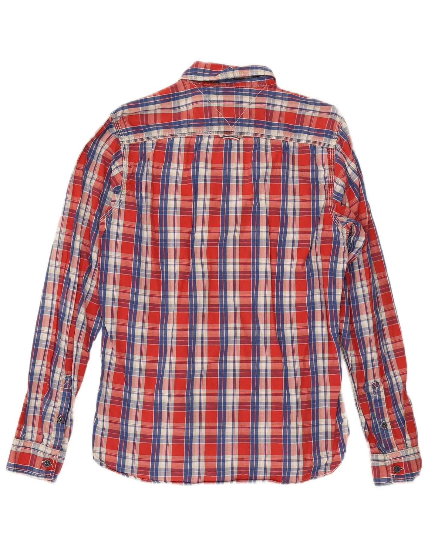 Tommy Hilfiger Mens Shirt Small Red Check Cotton - Image 2