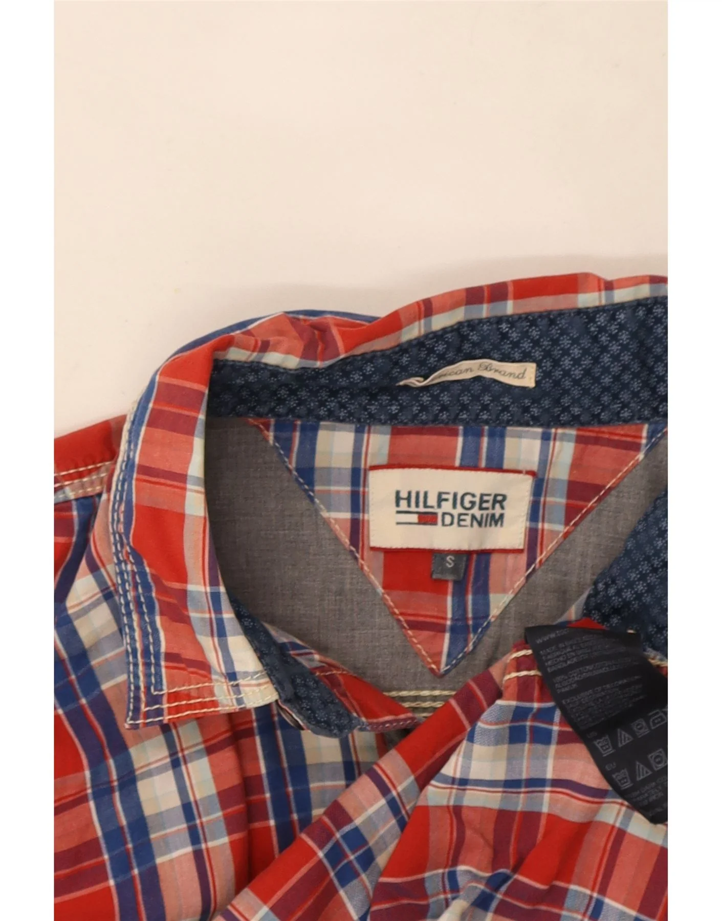 Tommy Hilfiger Mens Shirt Small Red Check Cotton - Image 3