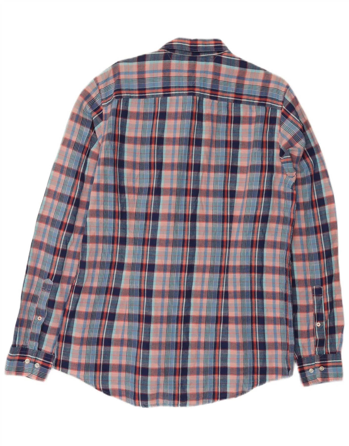Tommy Hilfiger Mens Shirt XL Blue Check Linen - Image 2