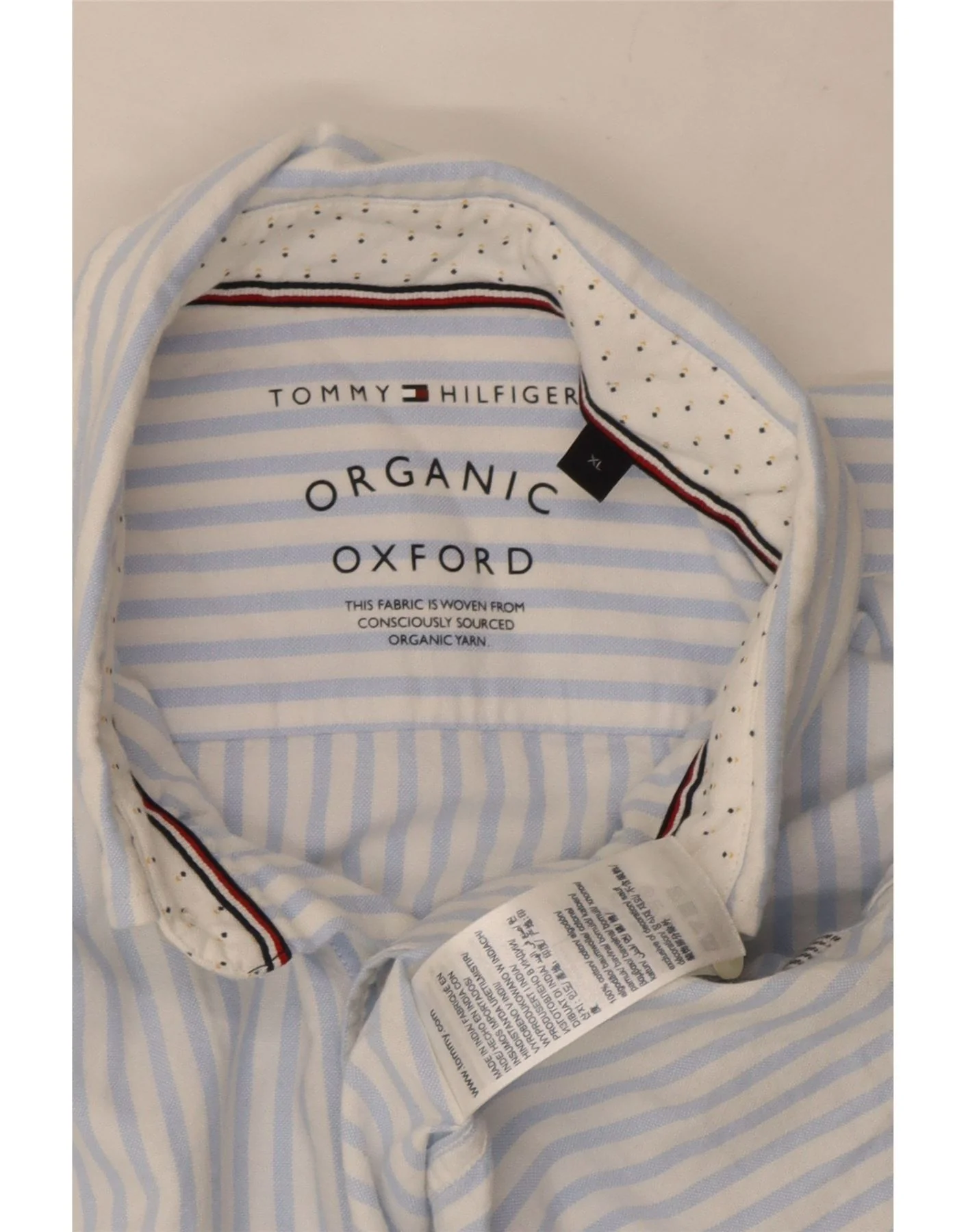 Tommy Hilfiger Mens Shirt XL Blue Pinstripe Cotton - Image 3