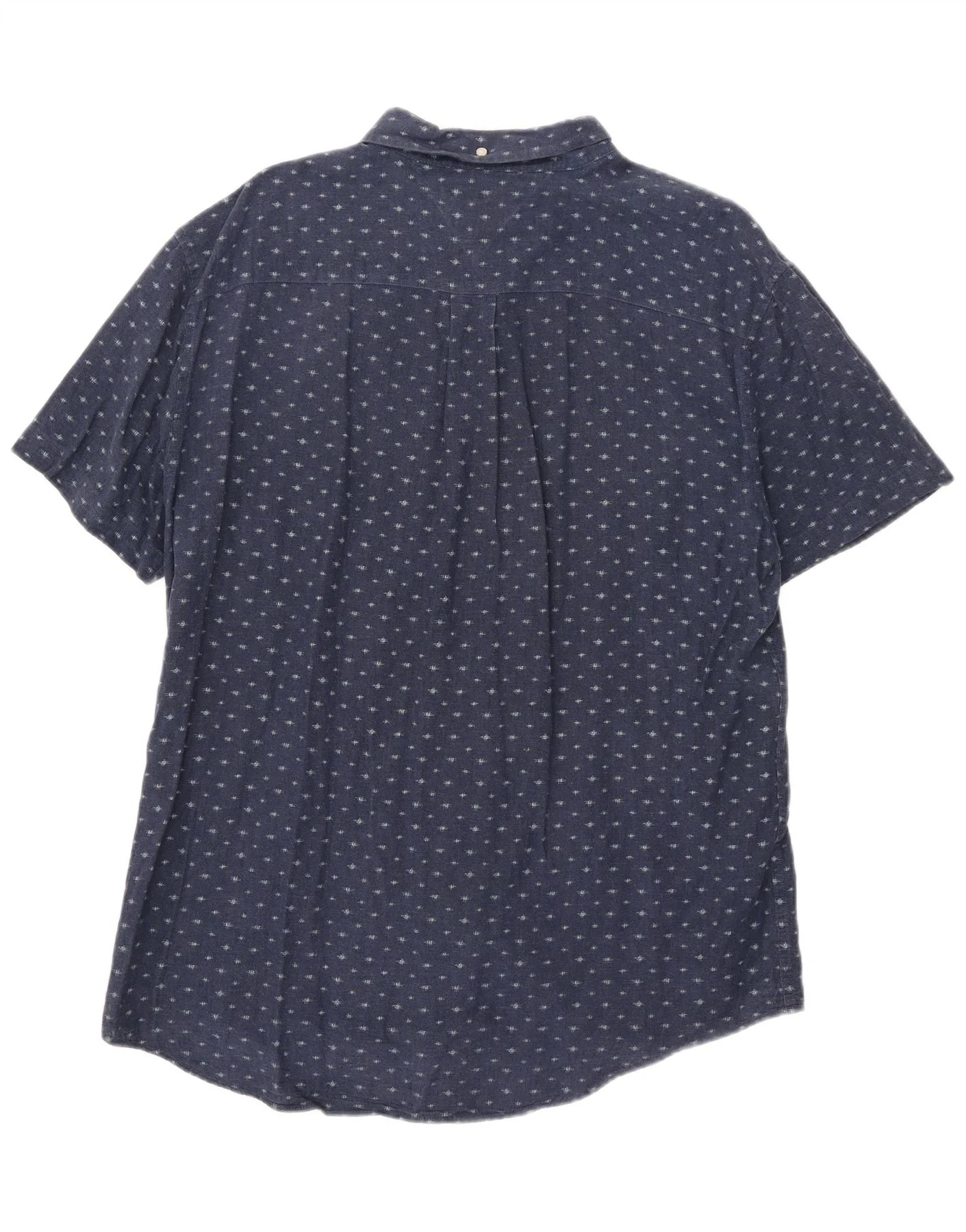 Tommy Hilfiger Mens Short Sleeve Custom Fit Shirt XL Navy Blue Spotted - Image 2