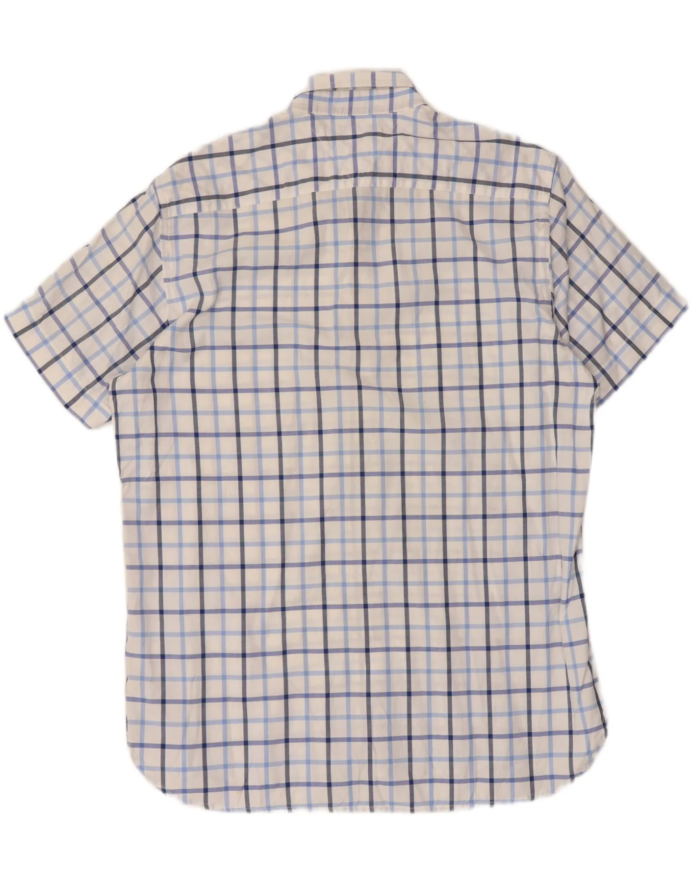 Tommy Hilfiger Mens Short Sleeve Shirt Large White Check Cotton - Image 2