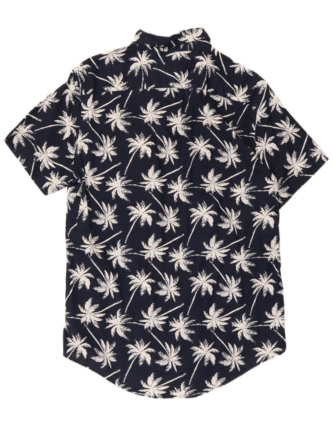 Tommy Hilfiger Mens Short Sleeve Shirt Medium Navy Blue Cotton Hawaiian - Image 2