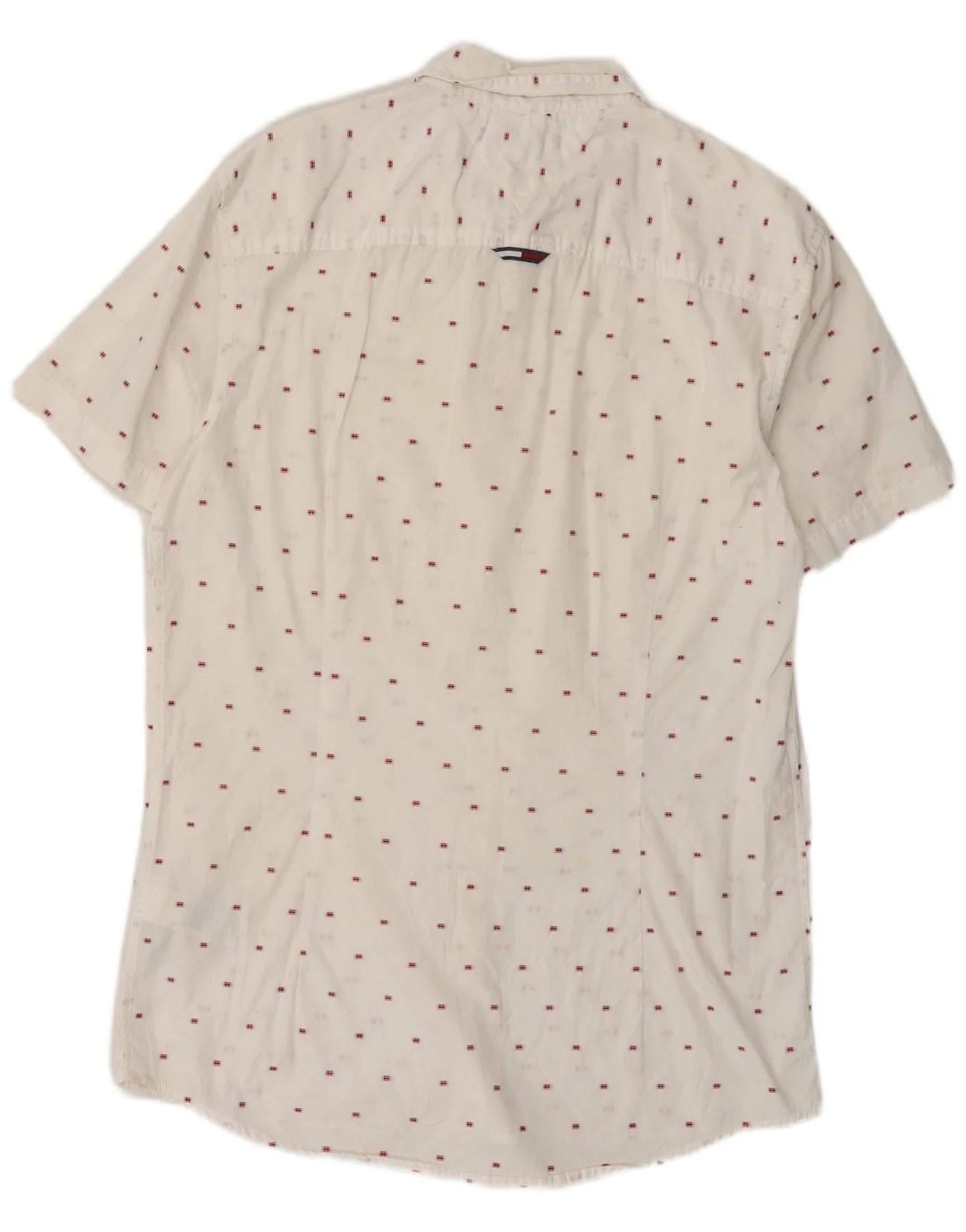 Tommy Hilfiger Mens Short Sleeve Slim Fit Shirt Medium White Cotton - Image 2