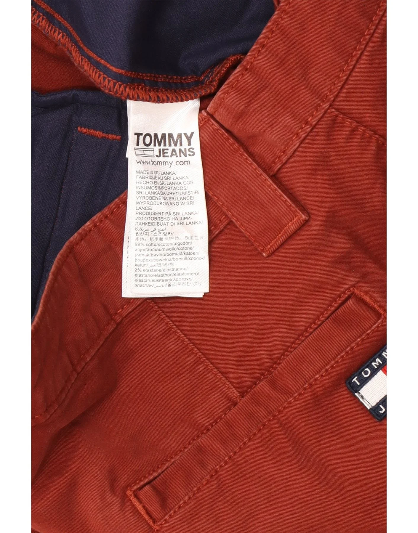 Tommy Hilfiger Mens Slim Chino Trousers W32 L34 Red Cotton - Image 4