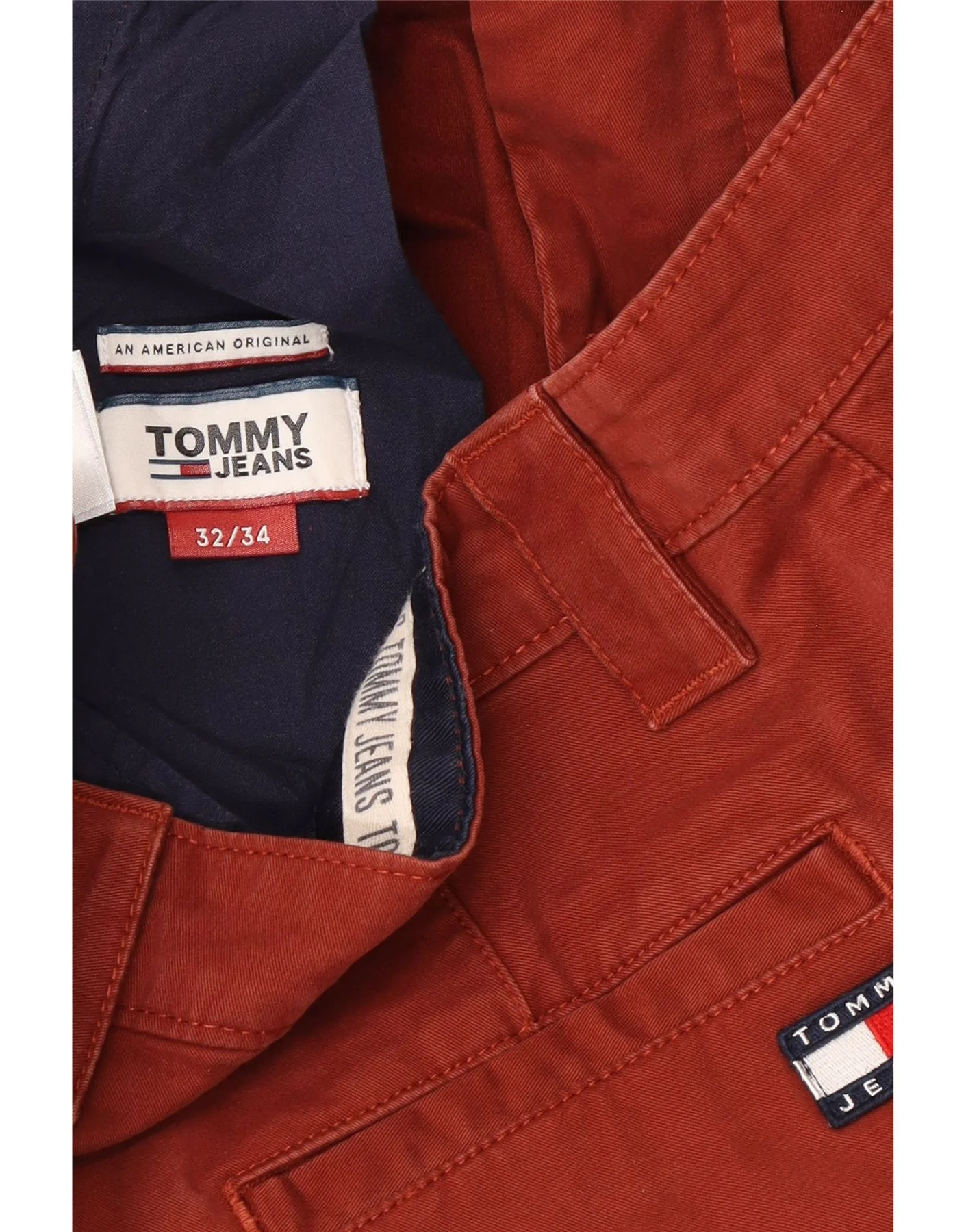 Tommy Hilfiger Mens Slim Chino Trousers W32 L34 Red Cotton - Image 5