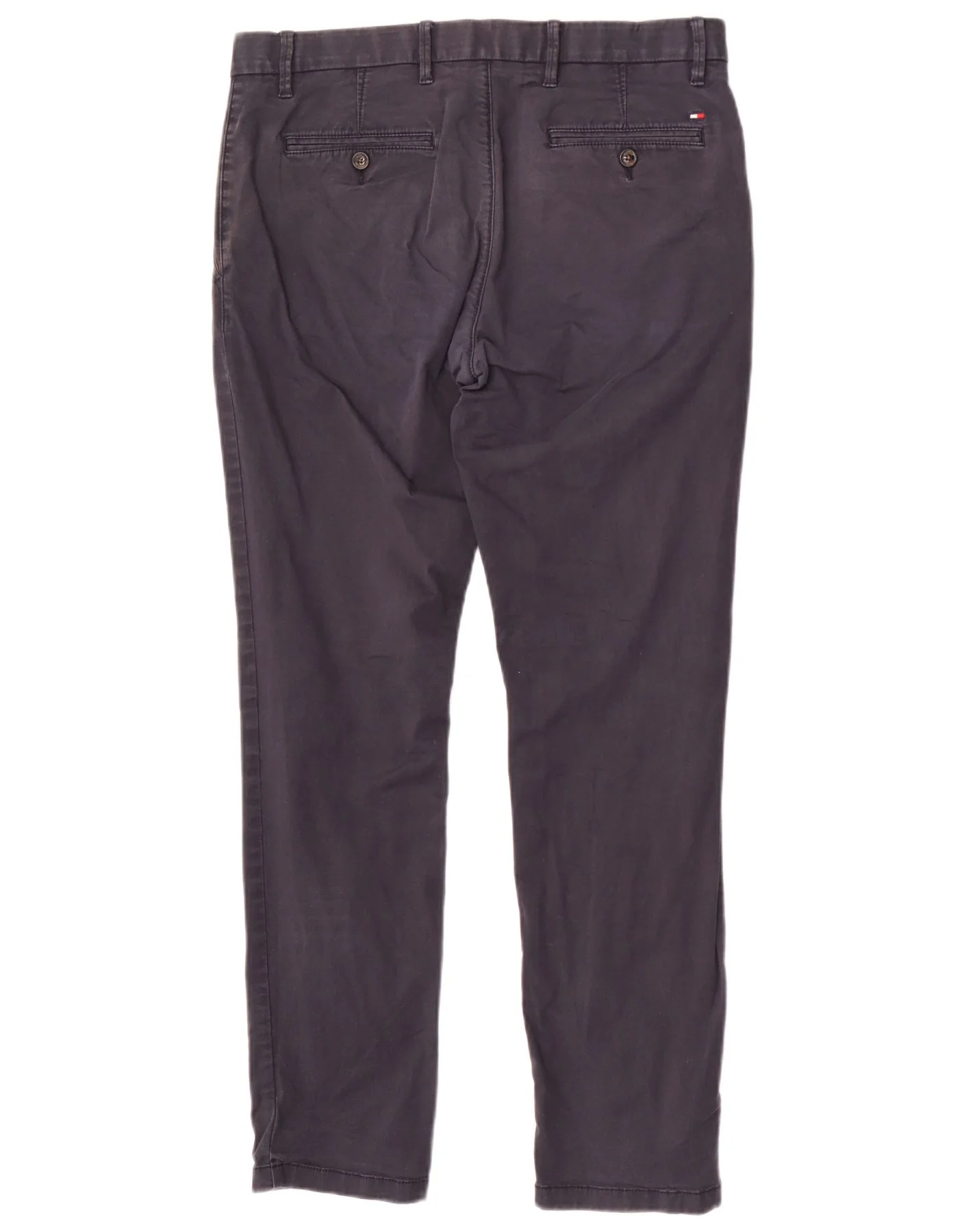 Tommy Hilfiger Mens Slim Chino Trousers W34 L32 Navy Blue Cotton - Image 2