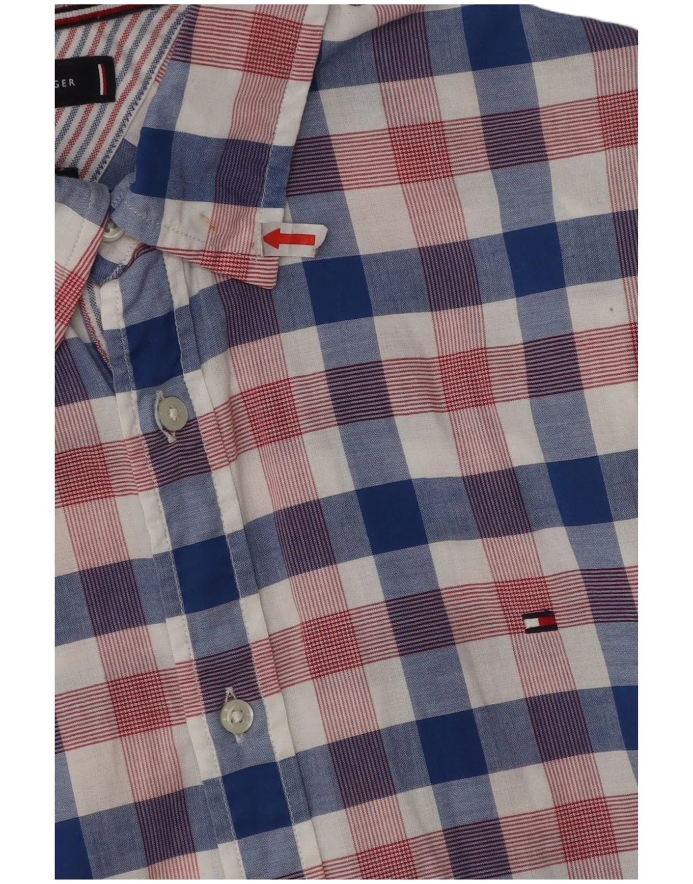 Tommy Hilfiger Mens Slim Fit Shirt Large Multicoloured Check Cotton - Image 3