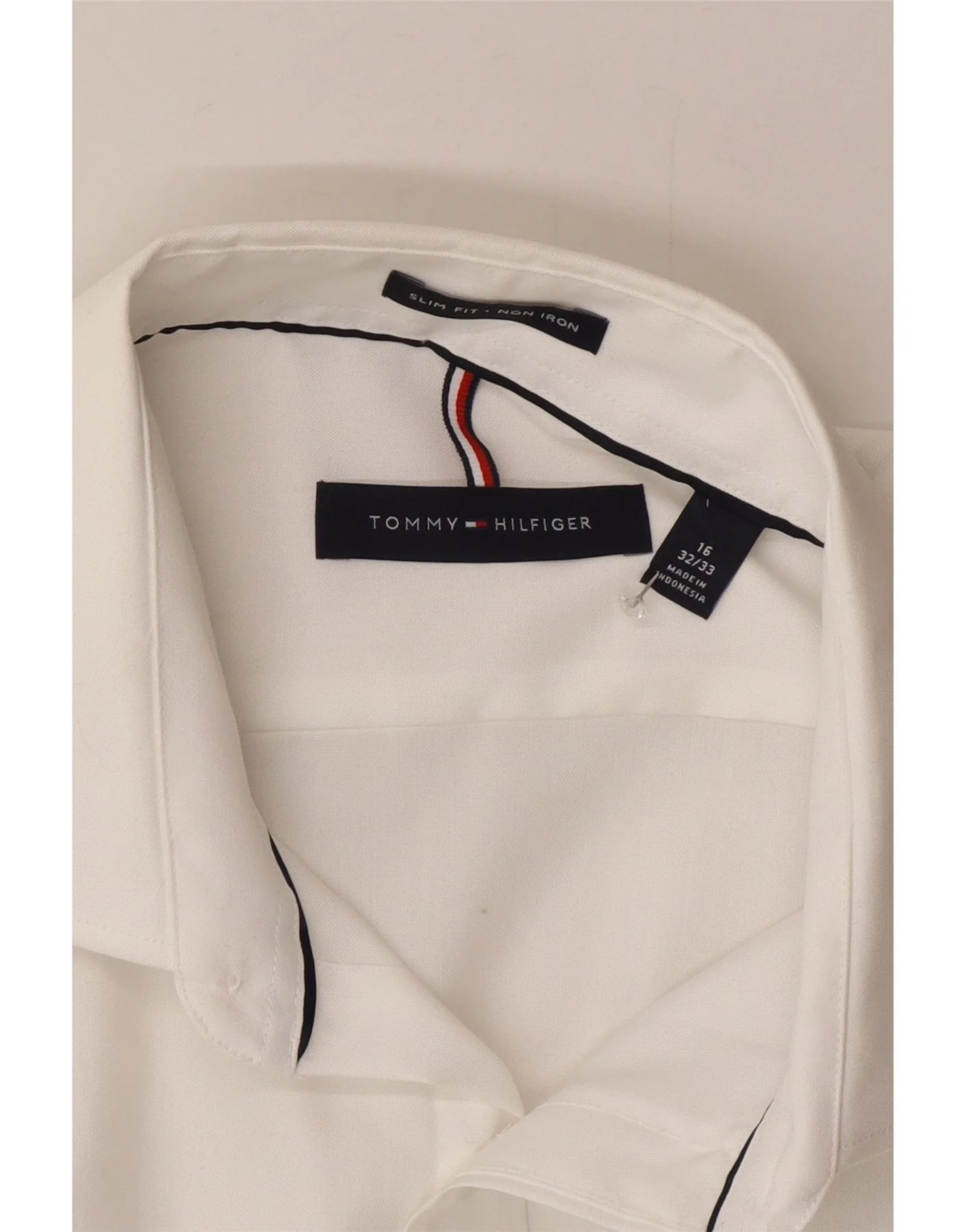 Tommy Hilfiger Mens Slim Fit Shirt Size 16 Large White - Image 4