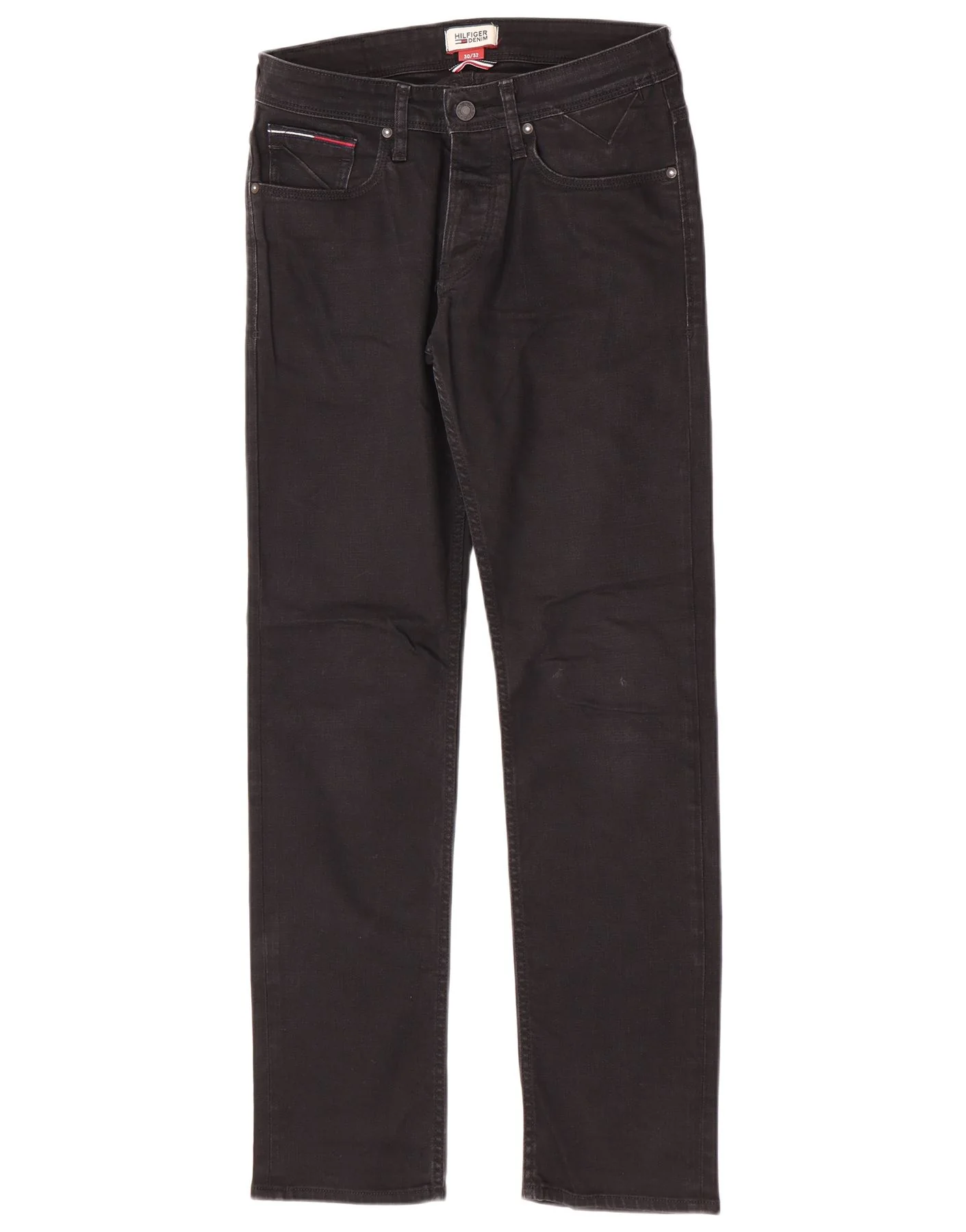 Tommy Hilfiger Mens Slim Jeans W30 L32 Black Cotton