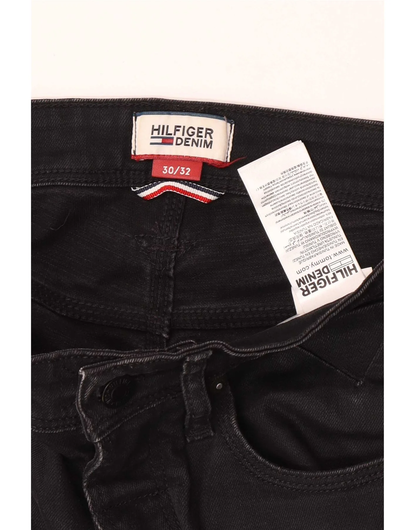 Tommy Hilfiger Mens Slim Jeans W30 L32 Black Cotton - Image 3