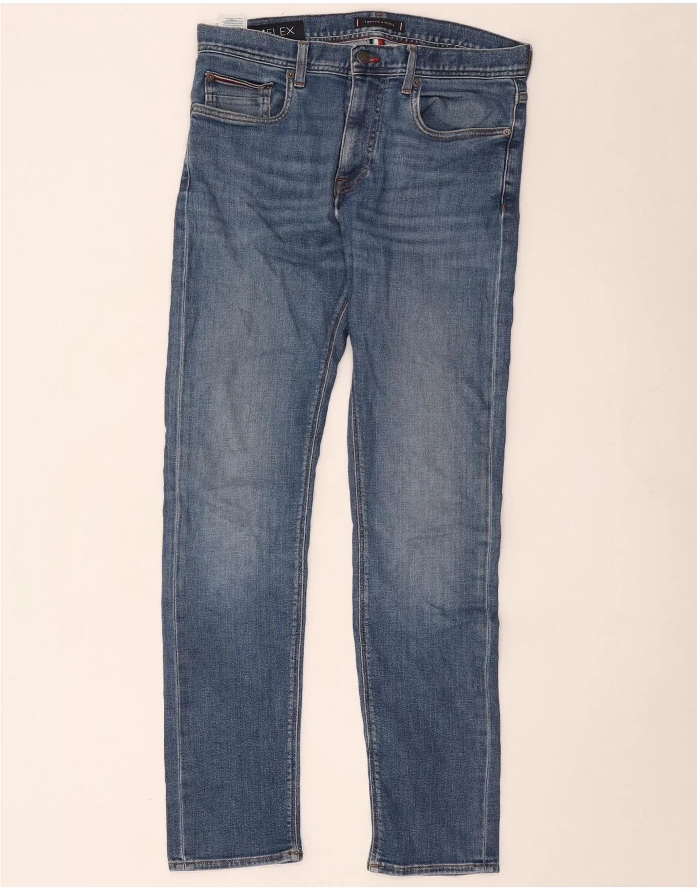 Tommy Hilfiger Mens Slim Jeans W34 L31 Blue Cotton