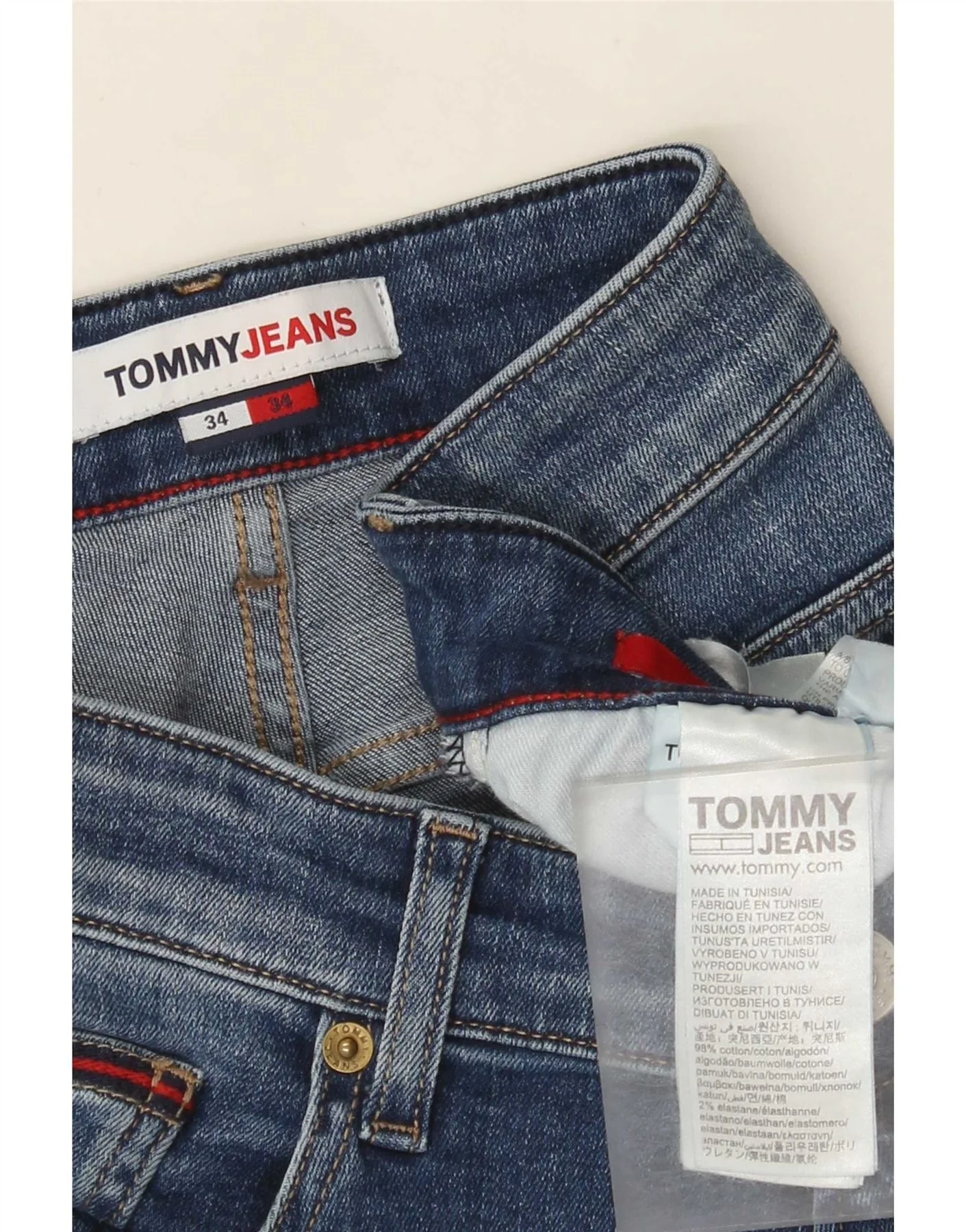 Tommy Hilfiger Mens Slim Jeans W34 L34 Blue Cotton - Image 4