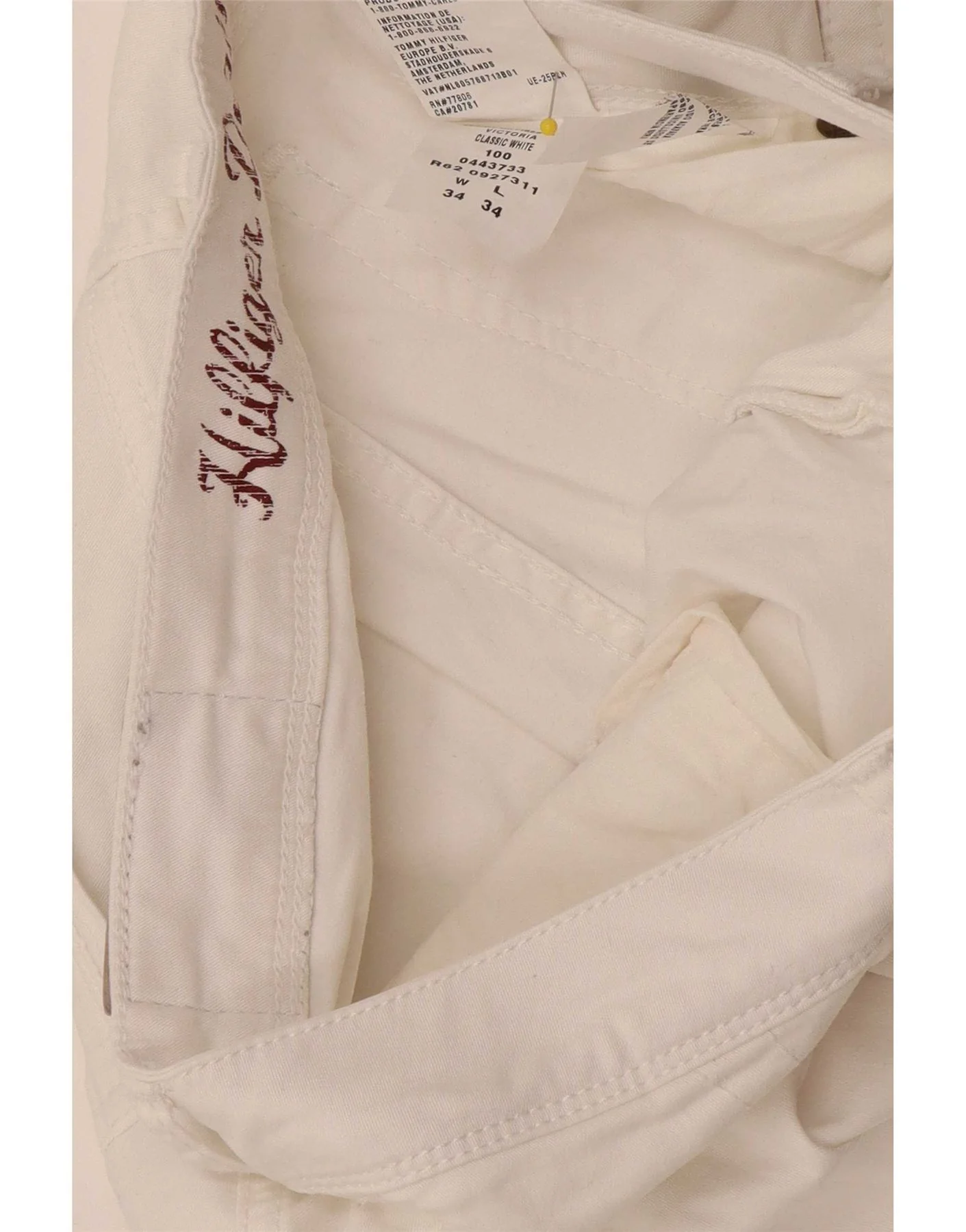 Tommy Hilfiger Mens Slim Jeans W34 L34 White Cotton - Image 4