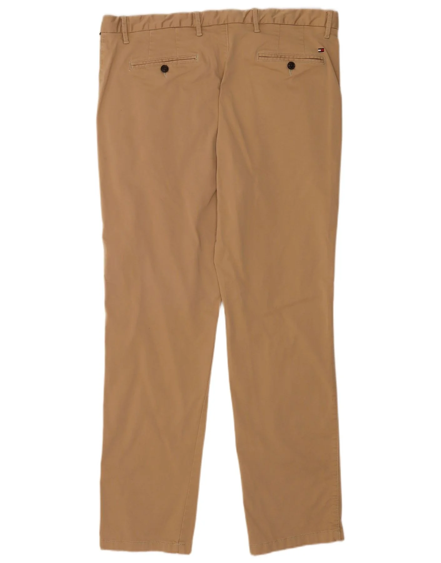 Tommy Hilfiger Mens Straight Chino Trousers W38 L32 Beige Cotton - Image 2