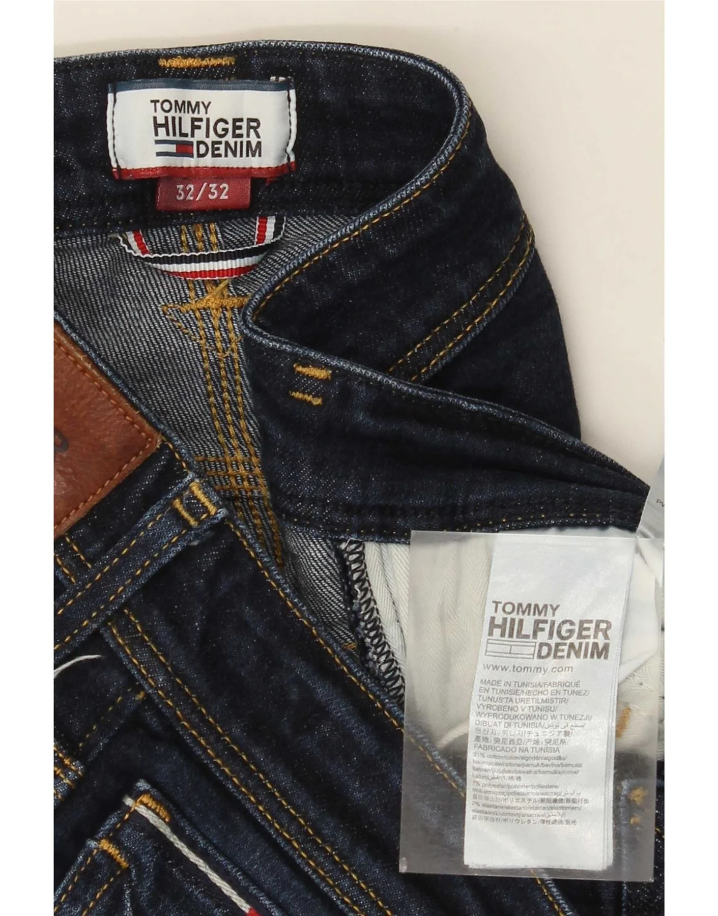 Tommy Hilfiger Mens Straight Jeans W32 L28 Navy Blue Cotton - Image 3