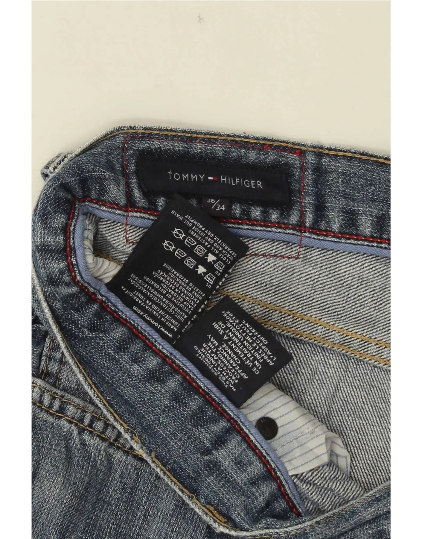 Tommy Hilfiger Mens Straight Jeans W36 L27 Blue Cotton - Image 3