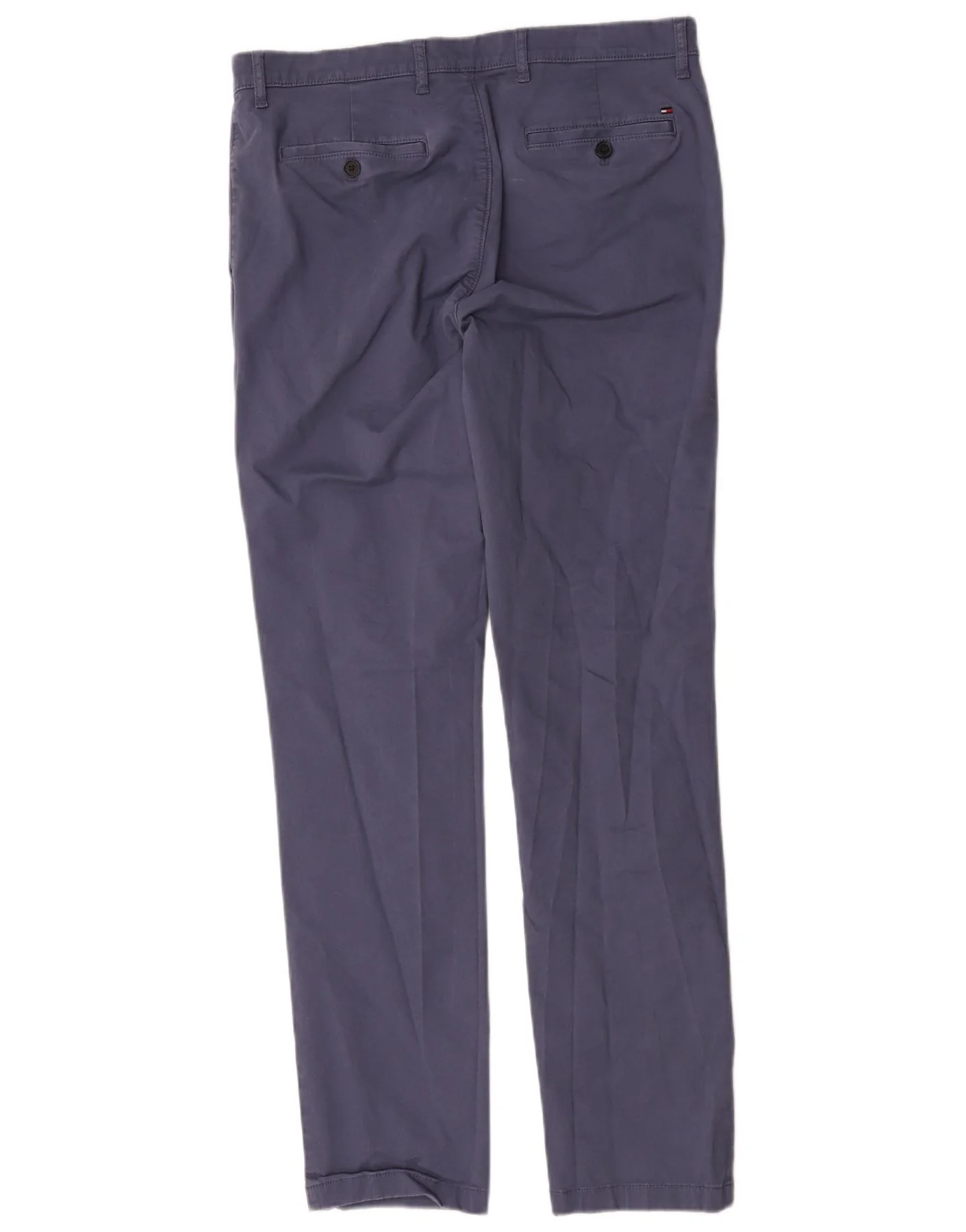 Tommy Hilfiger Mens Stretch Slim Fit Chino Trousers W34 L34 Blue Cotton - Image 2