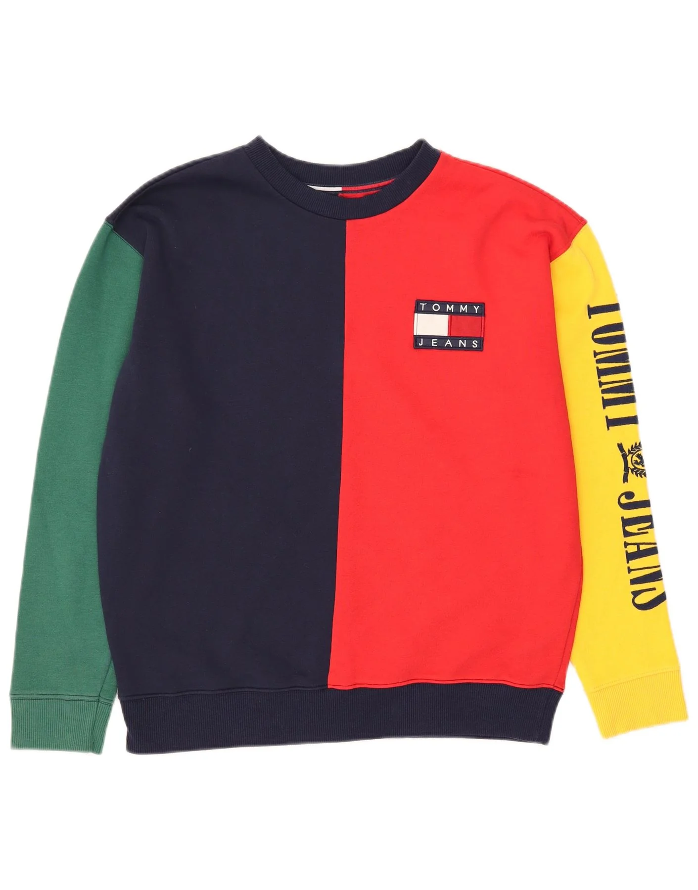 Tommy Hilfiger Mens Sweatshirt Jumper Medium Multicoloured Colourblock