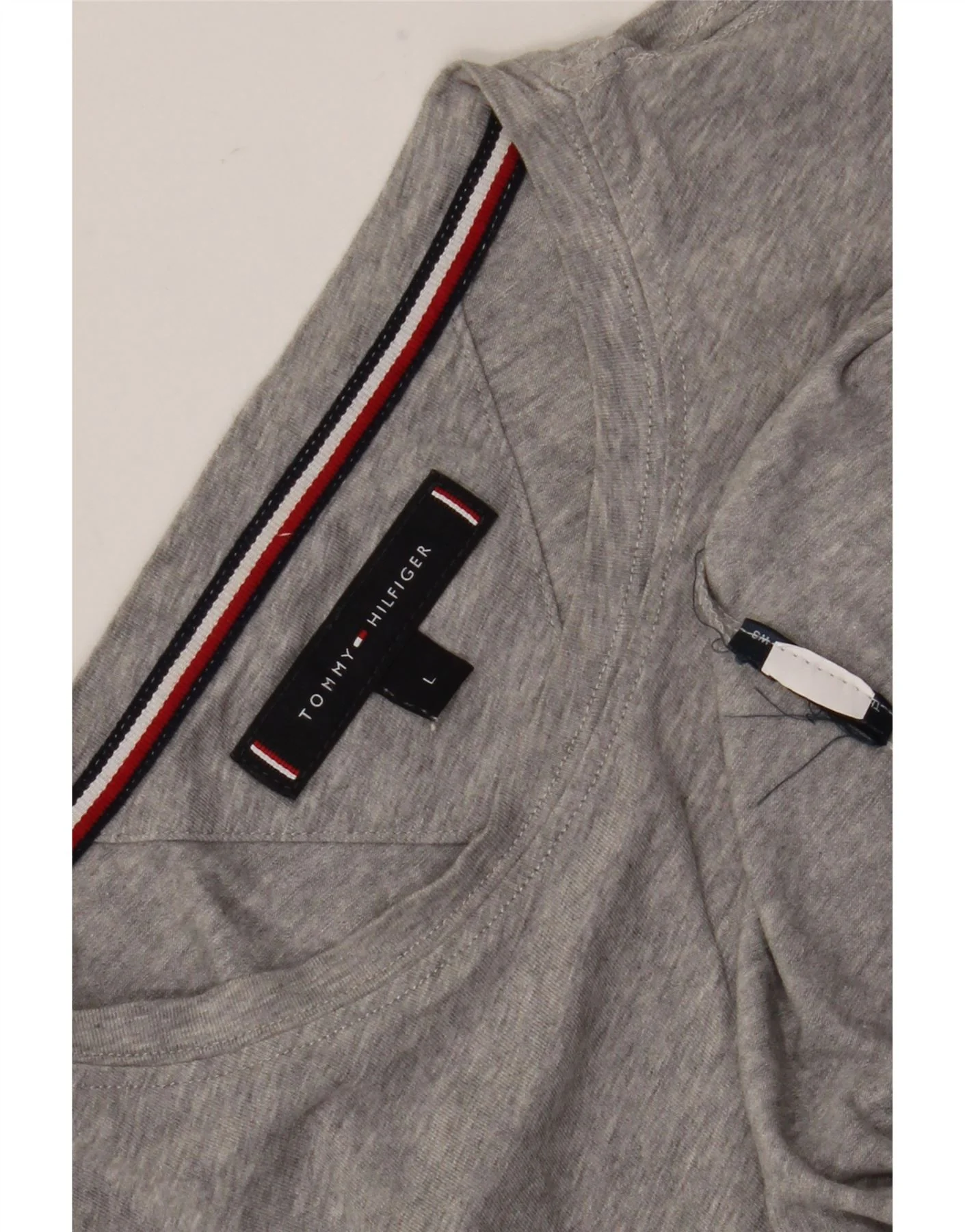 Tommy Hilfiger Mens T-Shirt Top Large Grey Flecked - Image 3