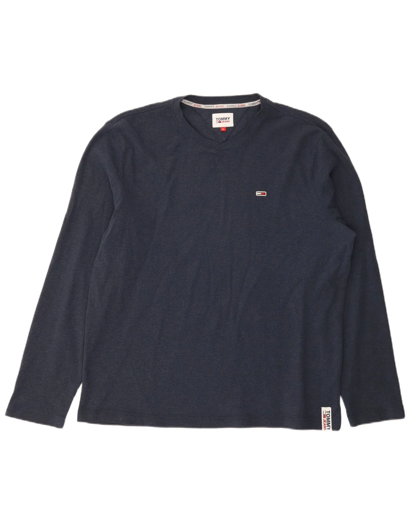Tommy Hilfiger Mens Top Long Sleeve XL Navy Blue Cotton