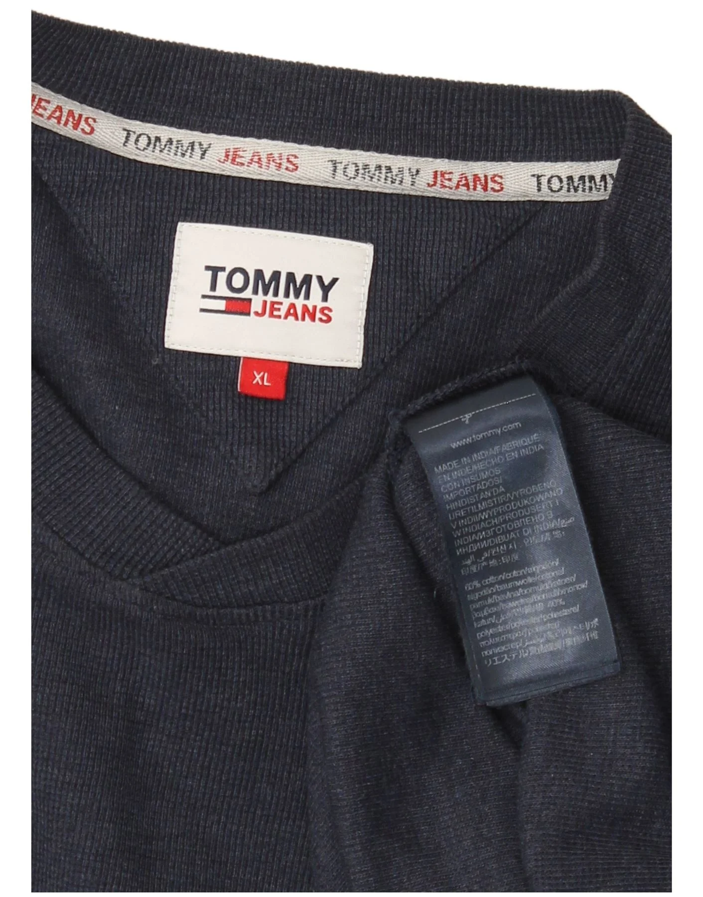 Tommy Hilfiger Mens Top Long Sleeve XL Navy Blue Cotton - Image 3