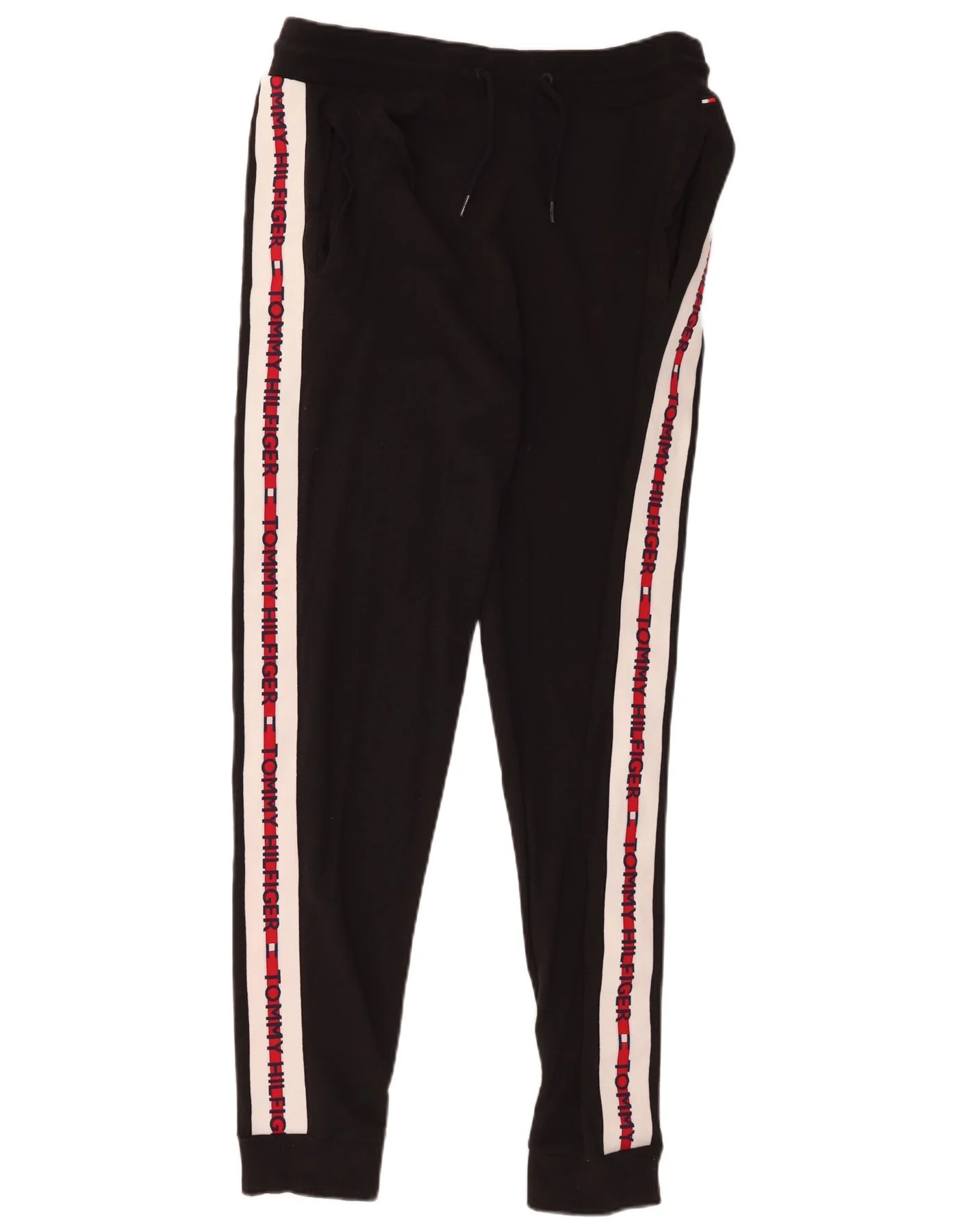 Tommy Hilfiger Mens Tracksuit Trousers Joggers Medium Black Colourblock