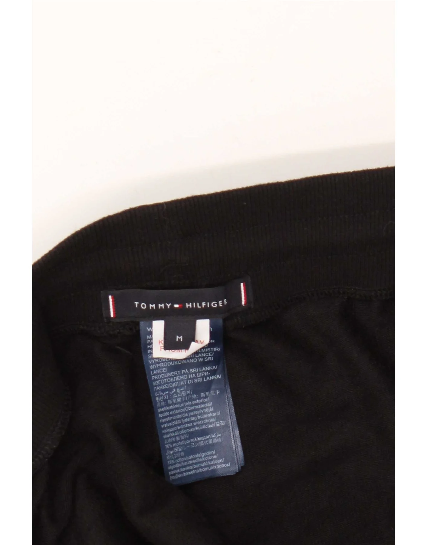 Tommy Hilfiger Mens Tracksuit Trousers Joggers Medium Black Colourblock - Image 3