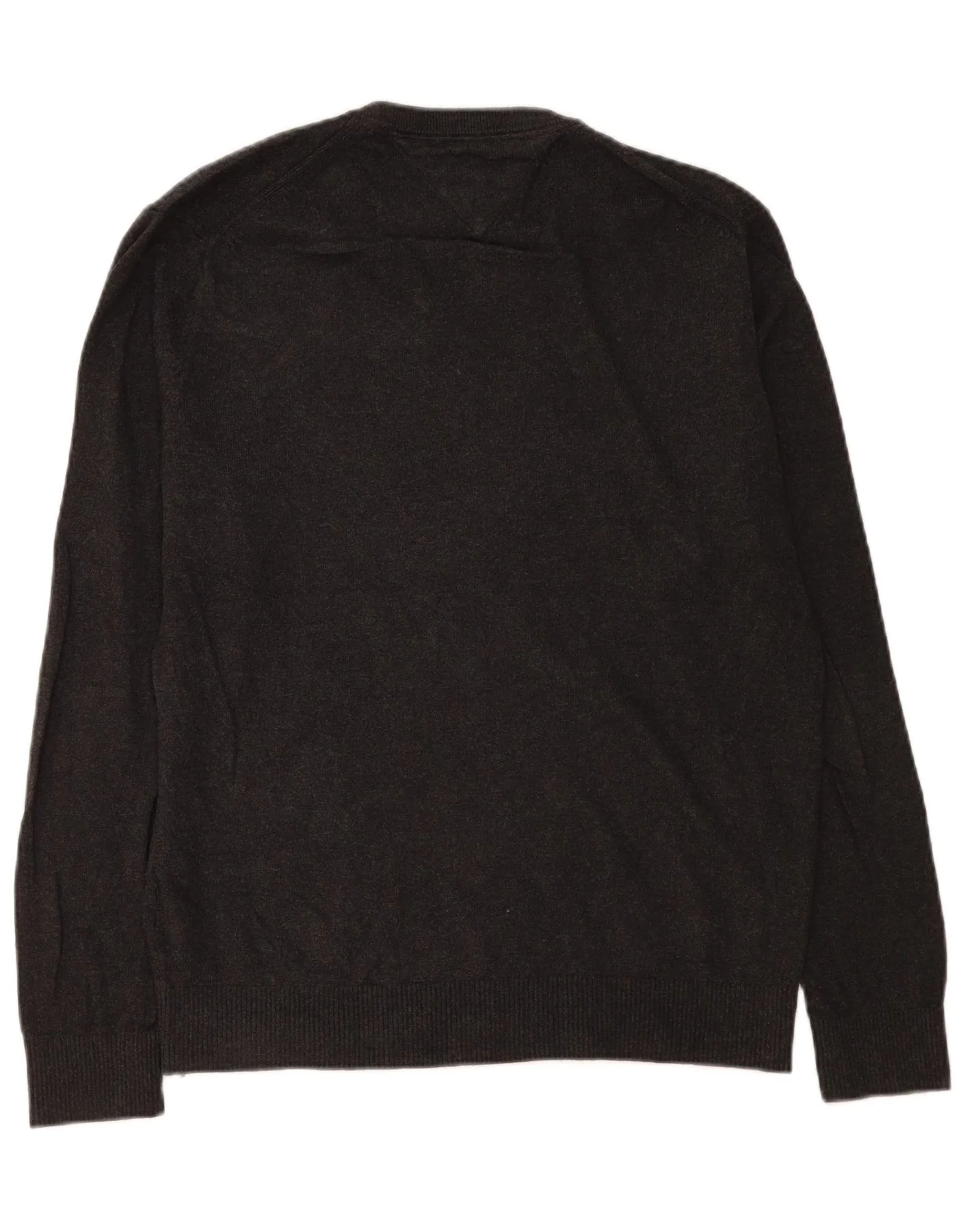 Tommy Hilfiger Mens V-Neck Jumper Sweater XL Grey Cotton - Image 2