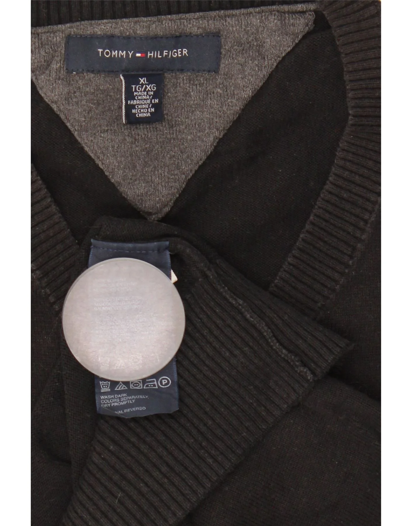 Tommy Hilfiger Mens Vest Tank Top XL Black Cotton - Image 3
