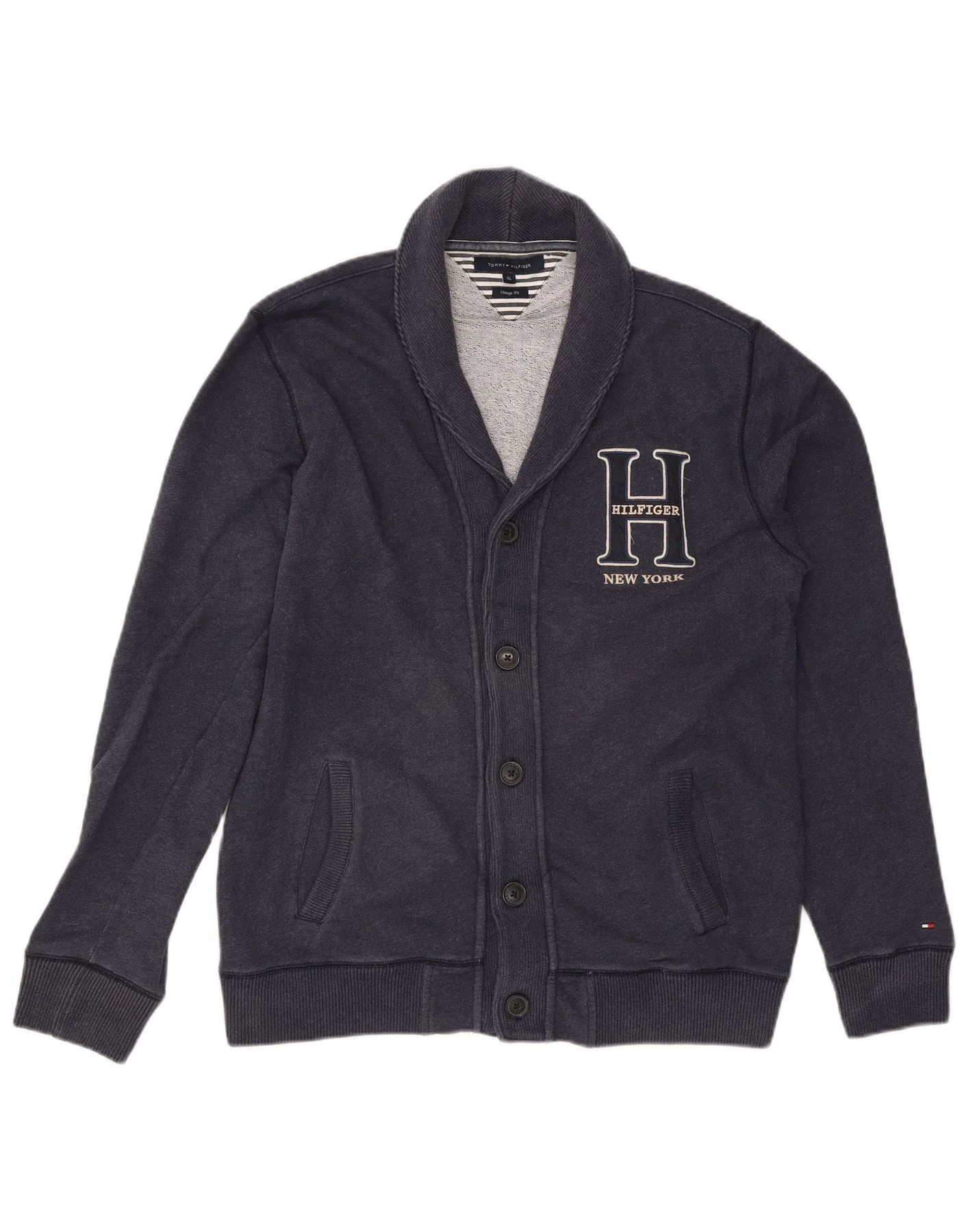 Tommy Hilfiger Mens Vintage Fit Graphic Tracksuit Top Jacket XL Navy Blue