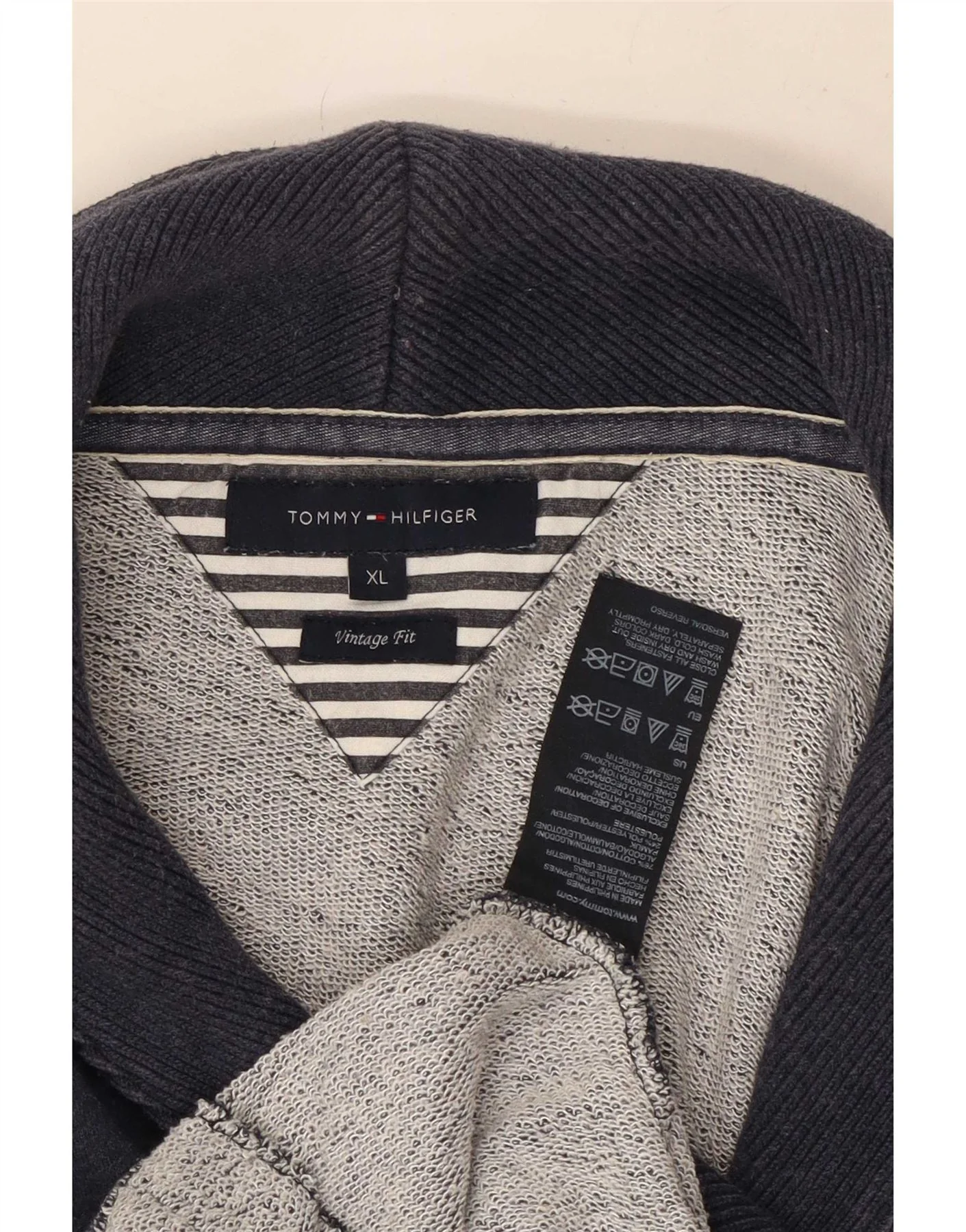 Tommy Hilfiger Mens Vintage Fit Graphic Tracksuit Top Jacket XL Navy Blue - Image 3