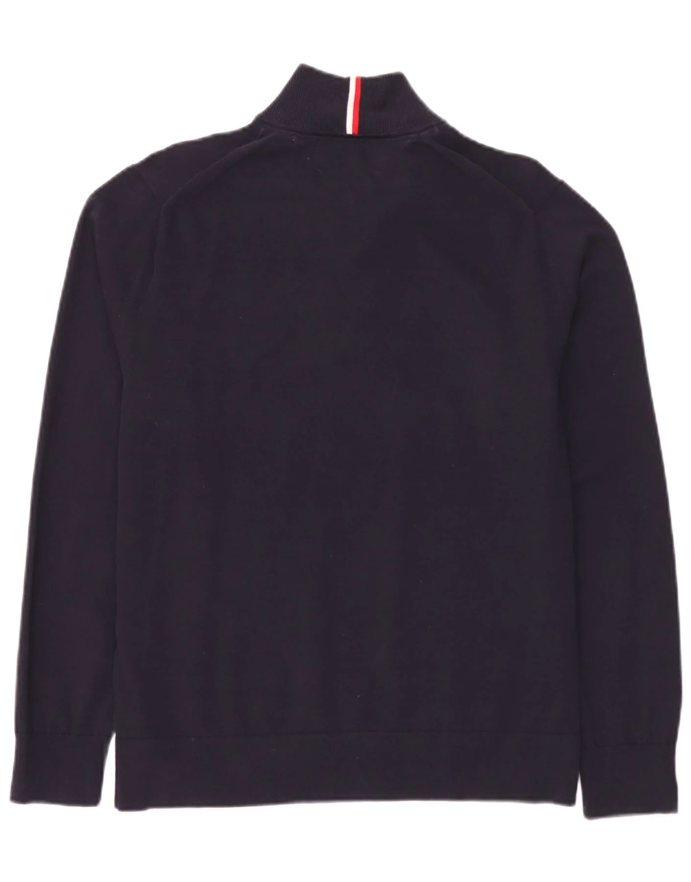 Tommy Hilfiger Mens Zip Neck Jumper Sweater XL Navy Blue Cotton - Image 2