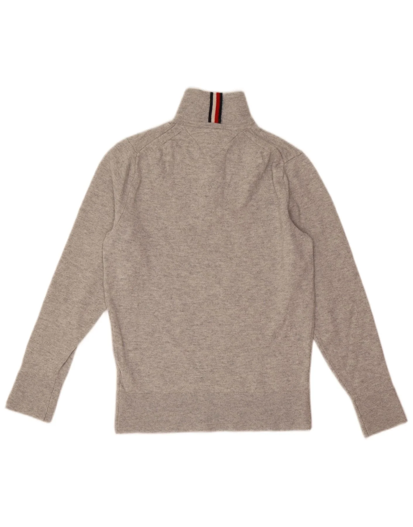 Tommy Hilfiger Mens Zip Neck Jumper Sweater XS Grey Wool - Image 2