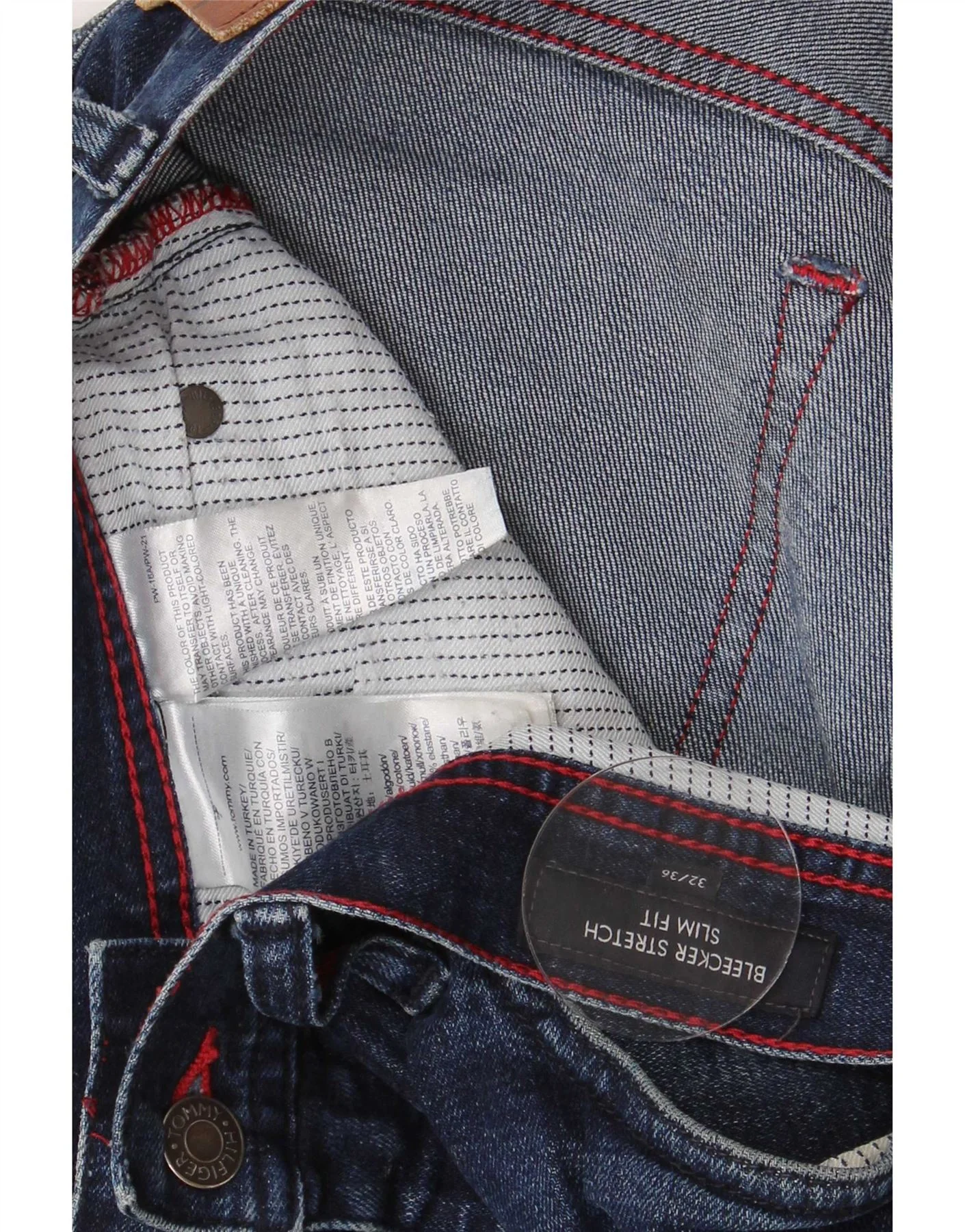 Tommy Hilfiger Womens Bleecker Slim Jeans W13 L28 Blue Cotton - Image 6