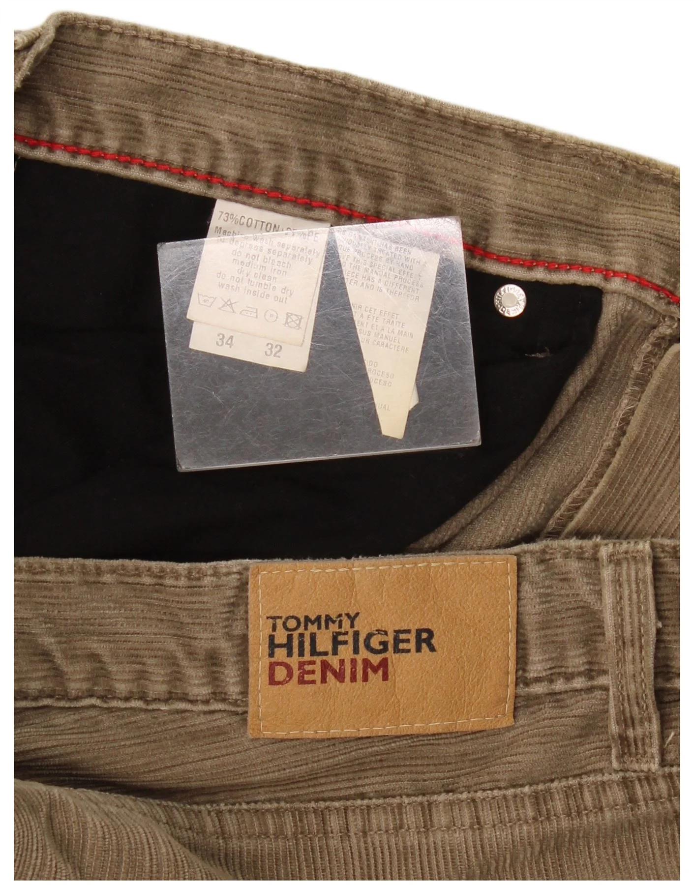 Tommy Hilfiger Womens Bootcut Corduroy Trousers W34 L32 Beige Cotton - Image 4