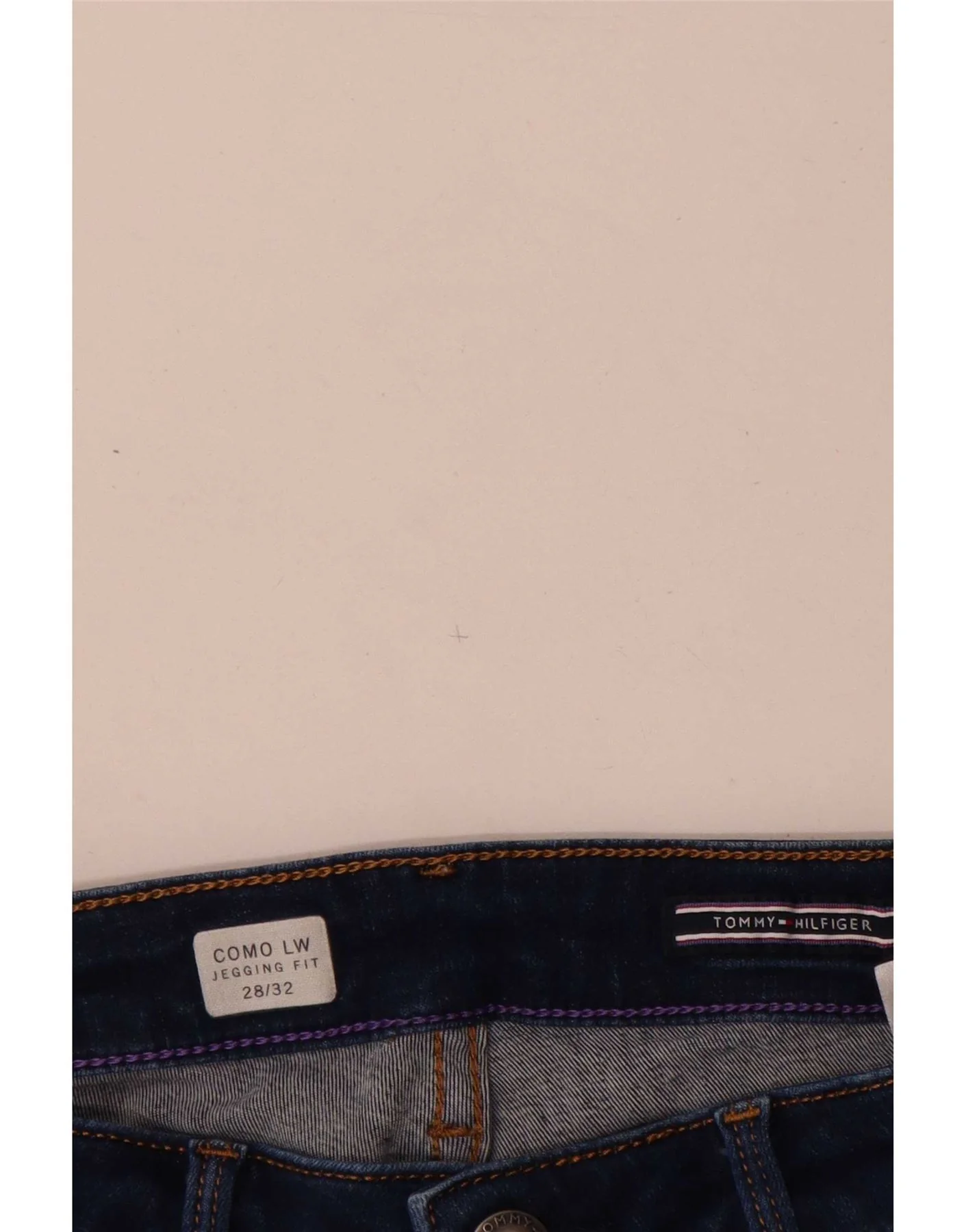 Tommy Hilfiger Womens Como LW Jegging Jeans W28 L32 Navy Blue Cotton - Image 3