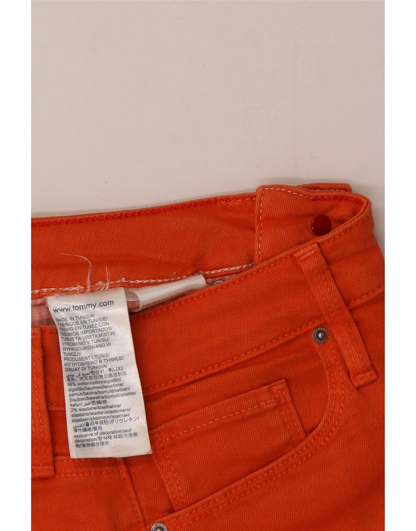Tommy Hilfiger Womens Como Skinny Jeans W26 L28 Orange Cotton - Image 3