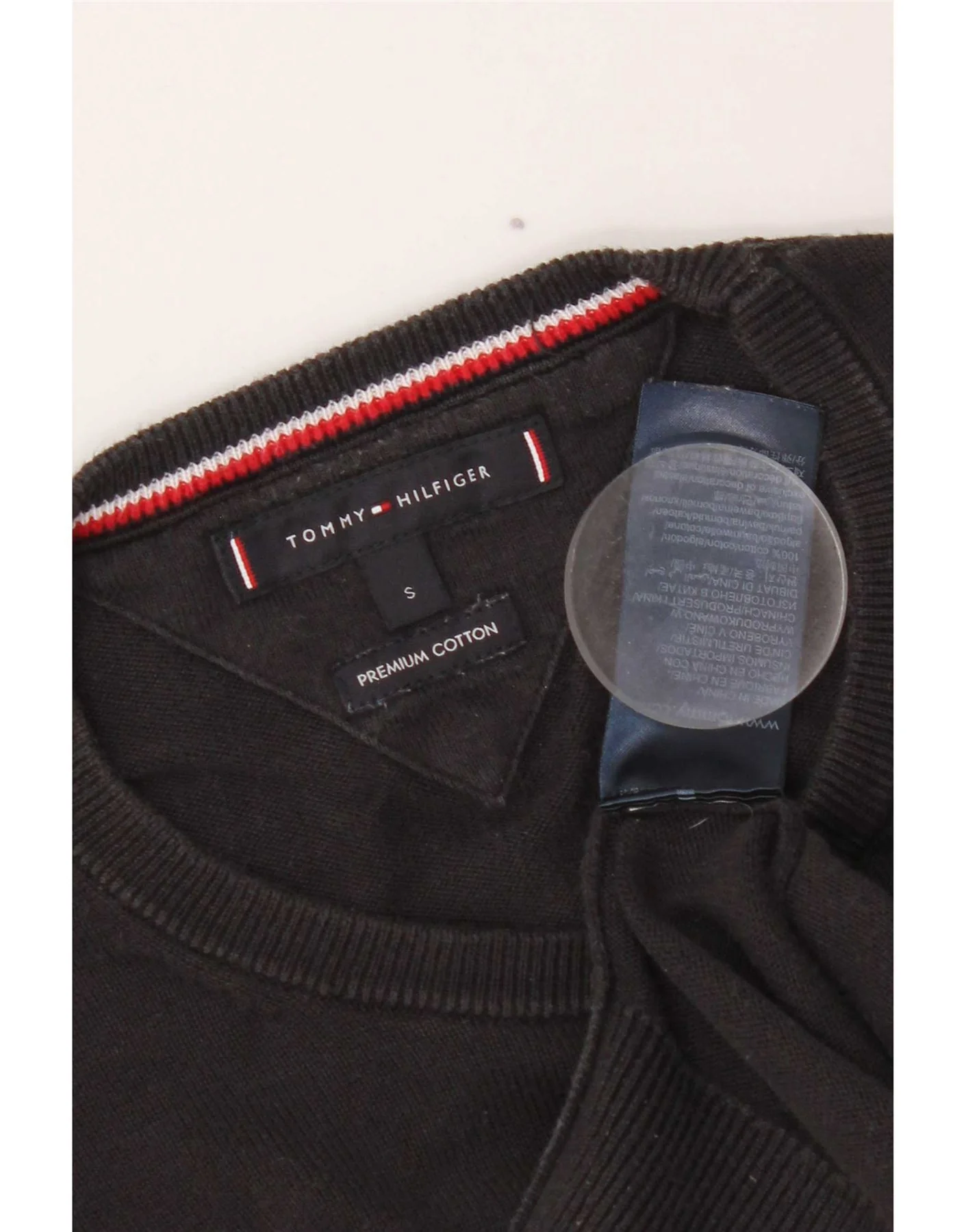 Tommy Hilfiger Womens Crew Neck Jumper Sweater Small Black Cotton - Image 4