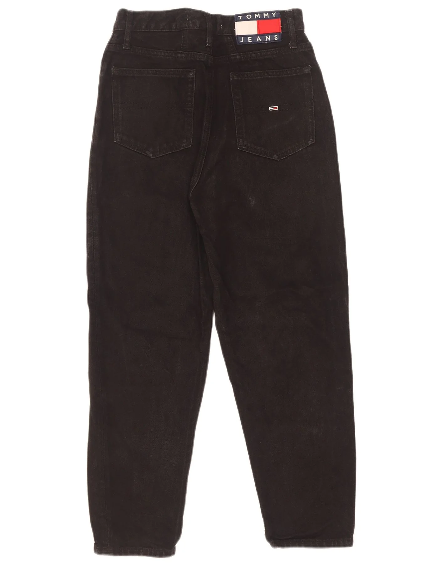 Tommy Hilfiger Womens Crop Tapered Jeans W25 L25 Black - Image 2