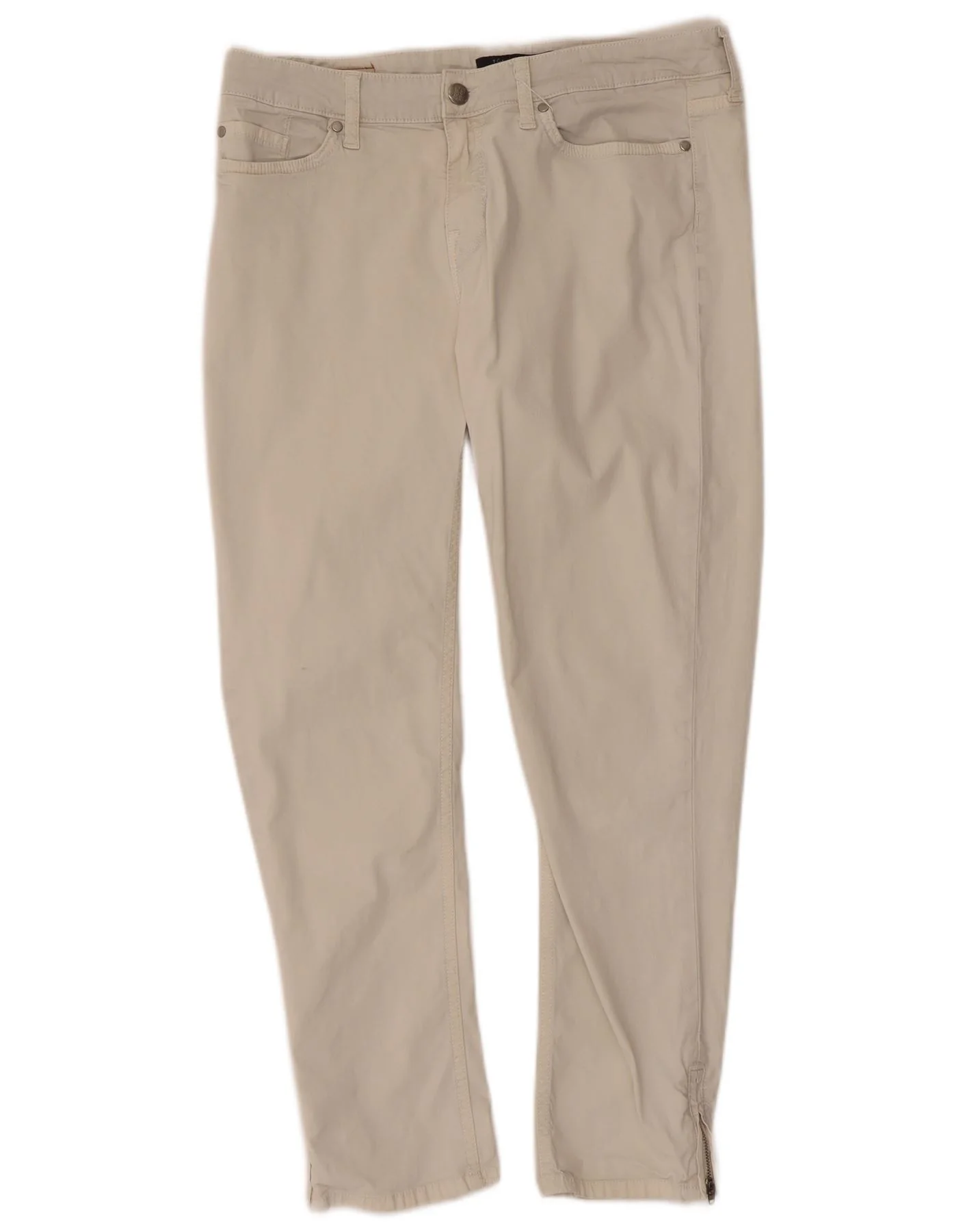 Tommy Hilfiger Womens Cropped Trousers US 8 Medium W30 L25 White Cotton