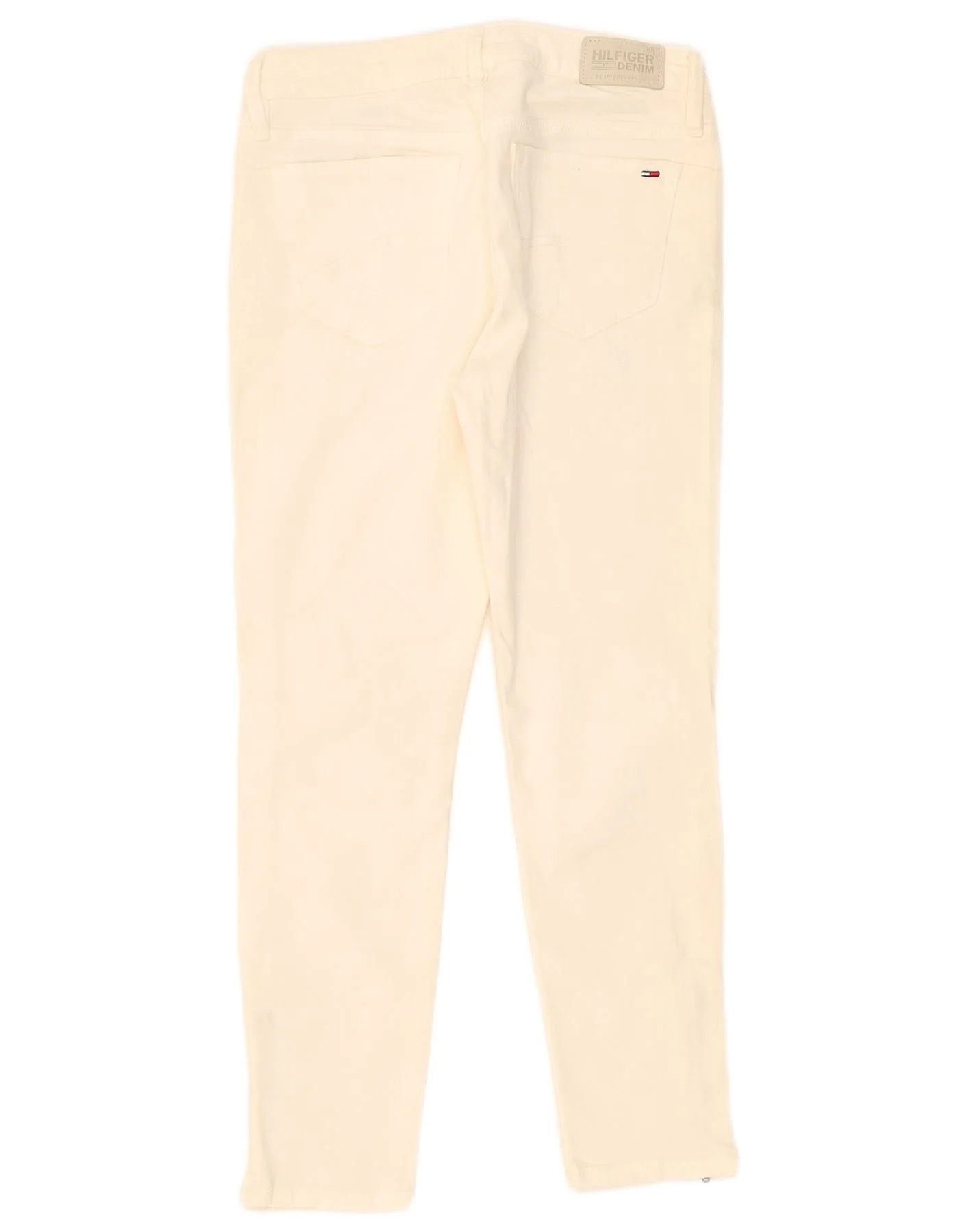 Tommy Hilfiger Womens Distressed Crop Skinny Jeans W28 L25 Off White Cotton - Image 2