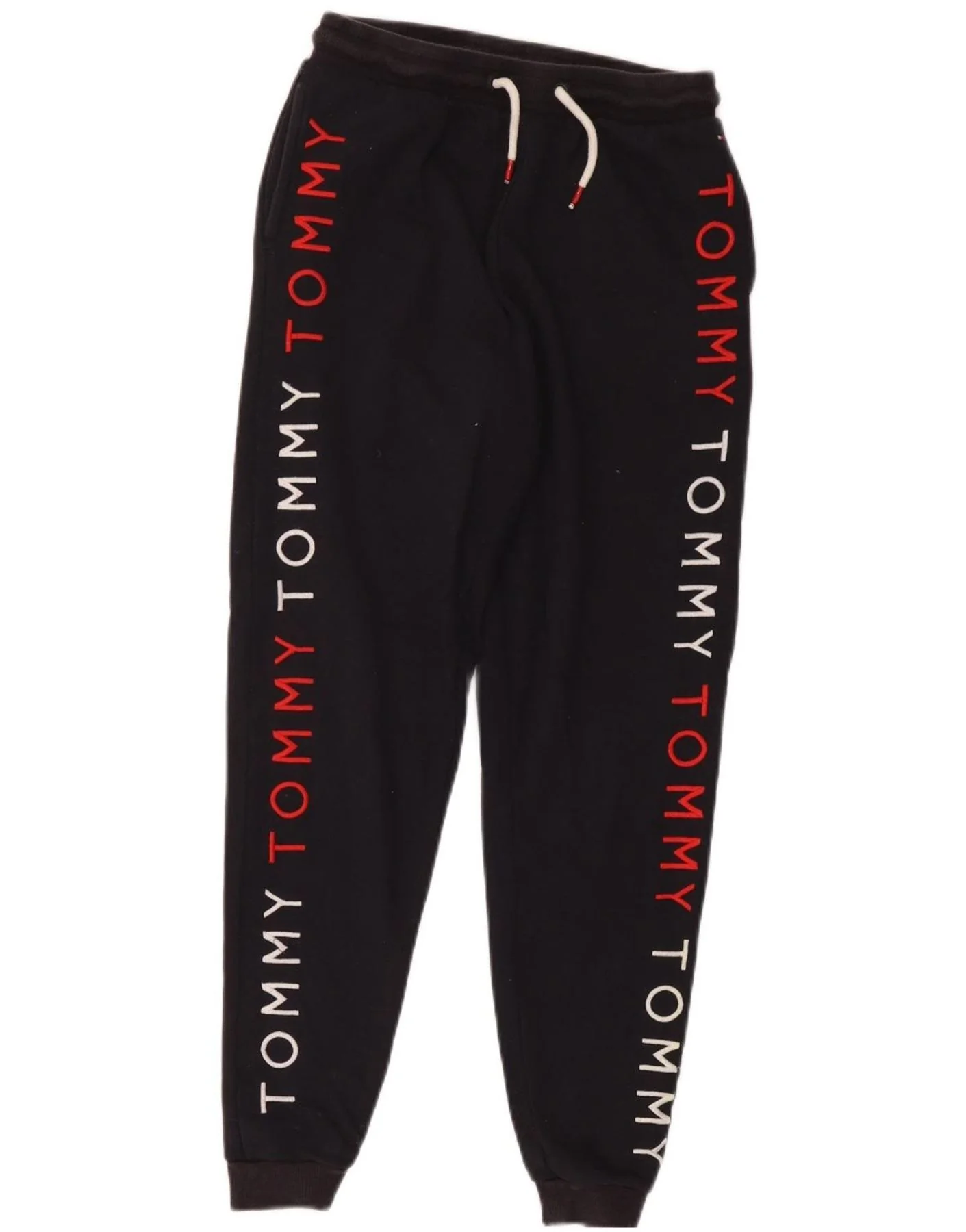 Tommy Hilfiger Womens Graphic Tracksuit Trousers Joggers UK 8 Small Black