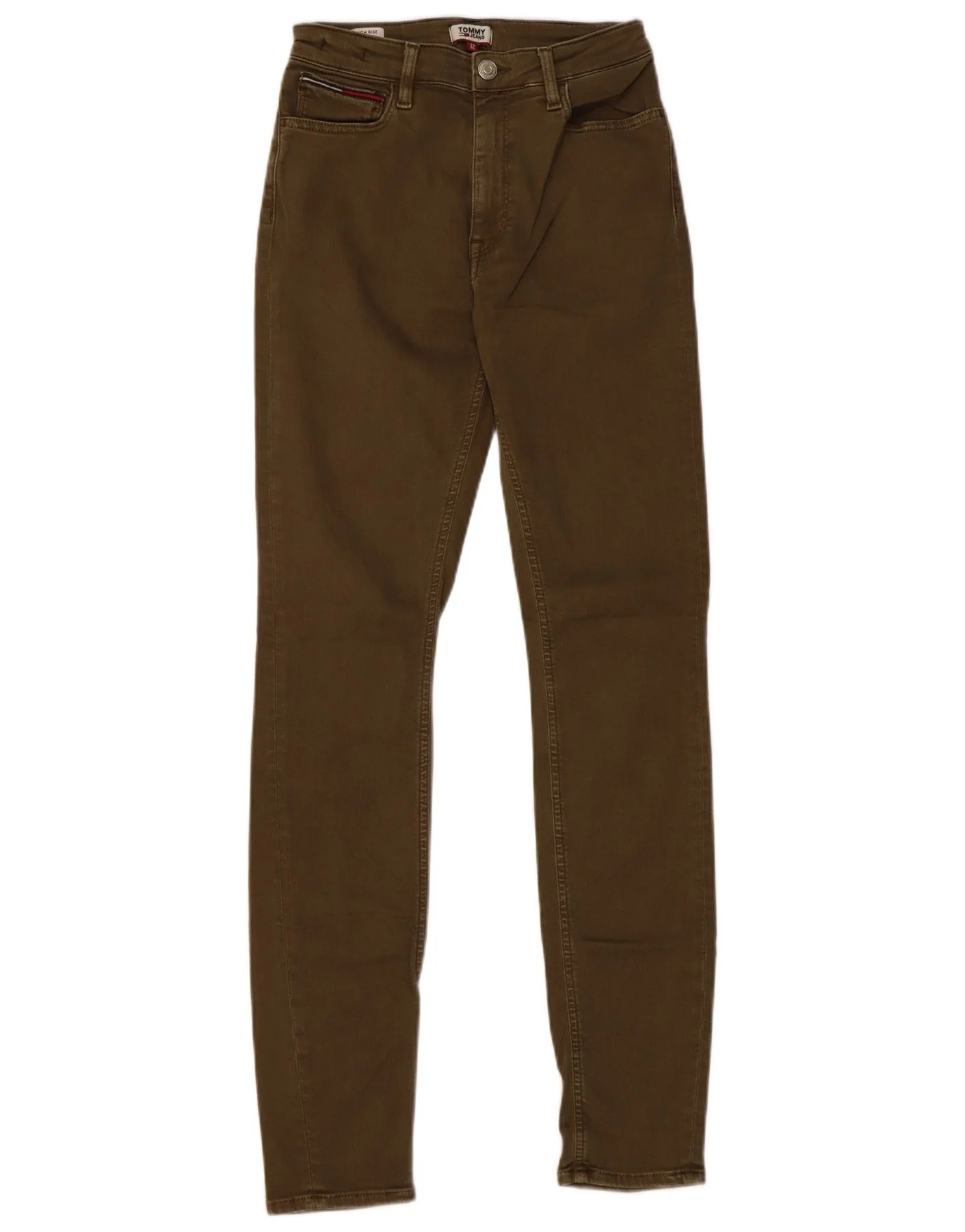 Tommy Hilfiger Womens High Rise Slim Jeans W27 L32 Khaki