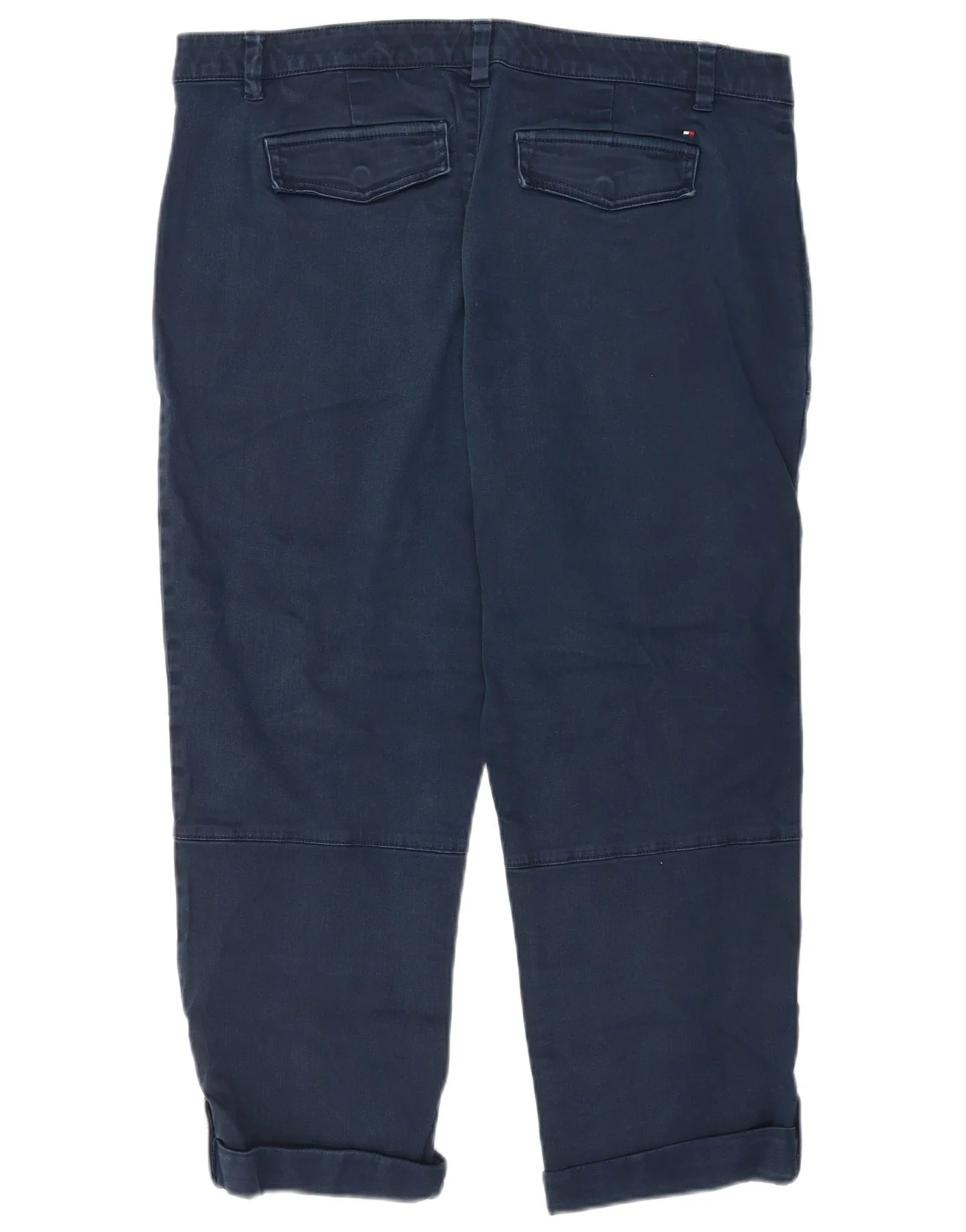 Tommy Hilfiger Womens High Waist Cropped Trousers US 18 2XL W38 L24 Navy Bl - Image 2