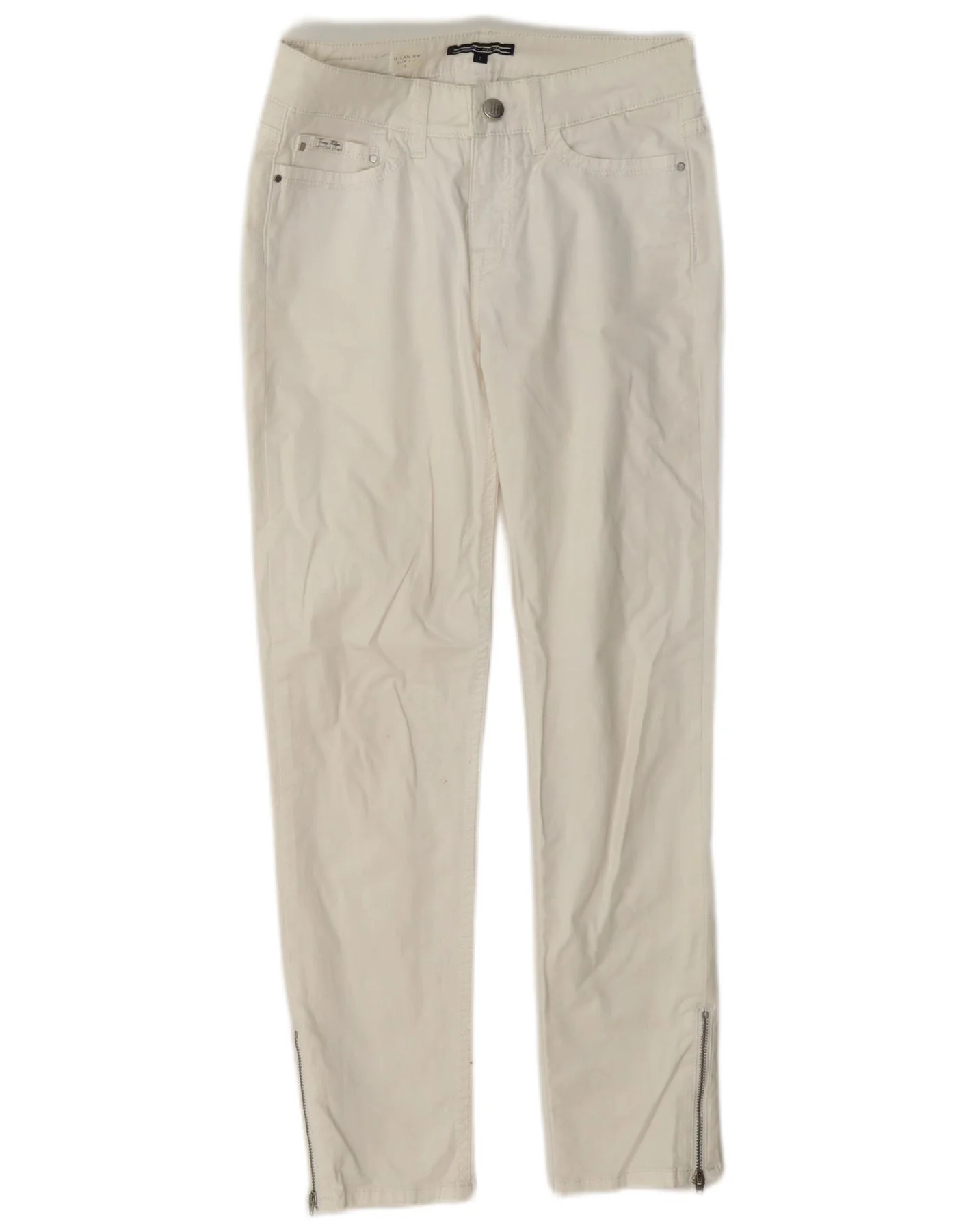 Tommy Hilfiger Womens Milan RW Slim Casual Trousers US 2 XS W24 L26 White